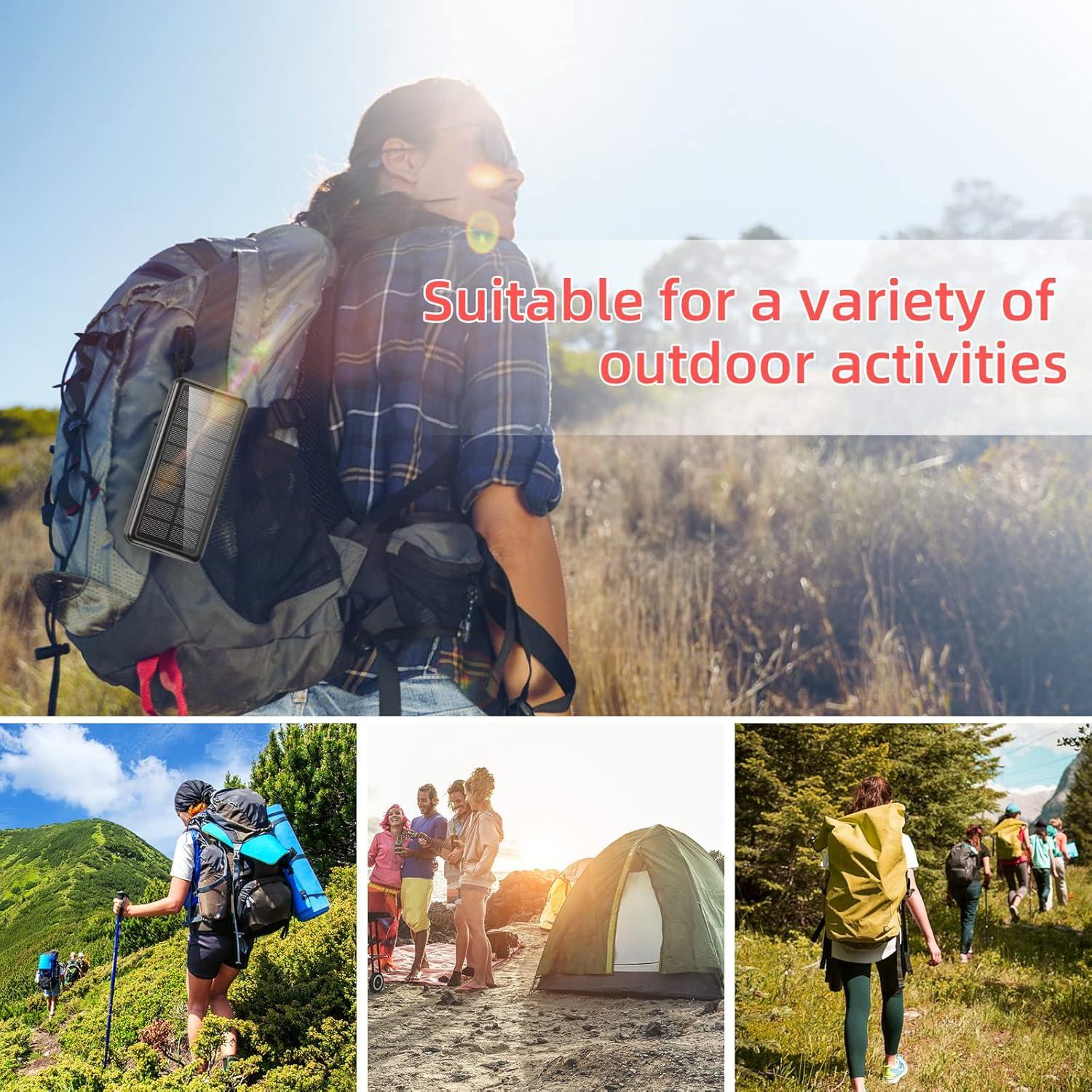 Cargador Portátil Solar 50000mAh PD 30W con 5 Salidas y 4 Entradas