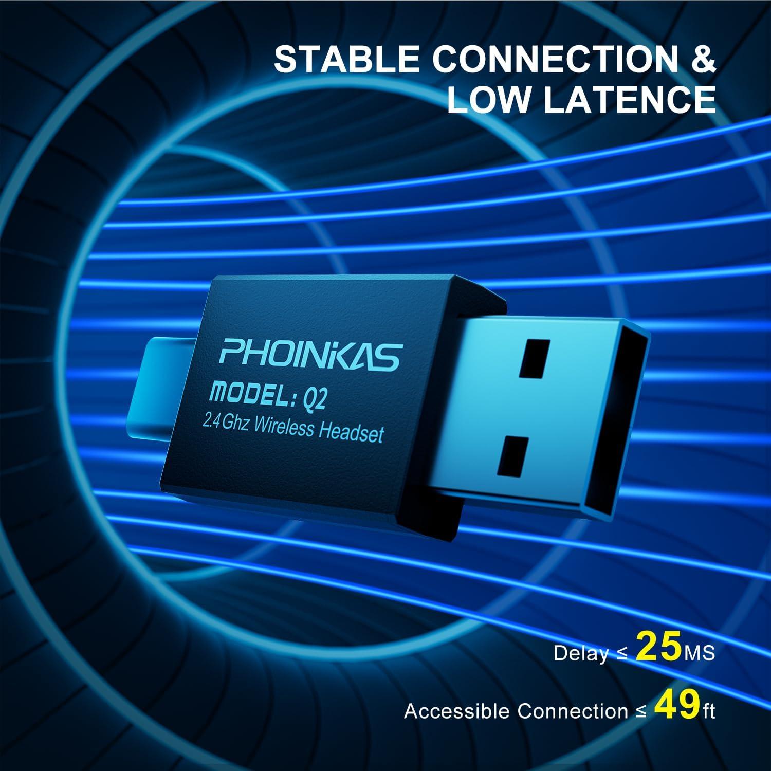 Auriculares Gaming Inalámbricos PHOINIKAS 7.1 con Micrófono