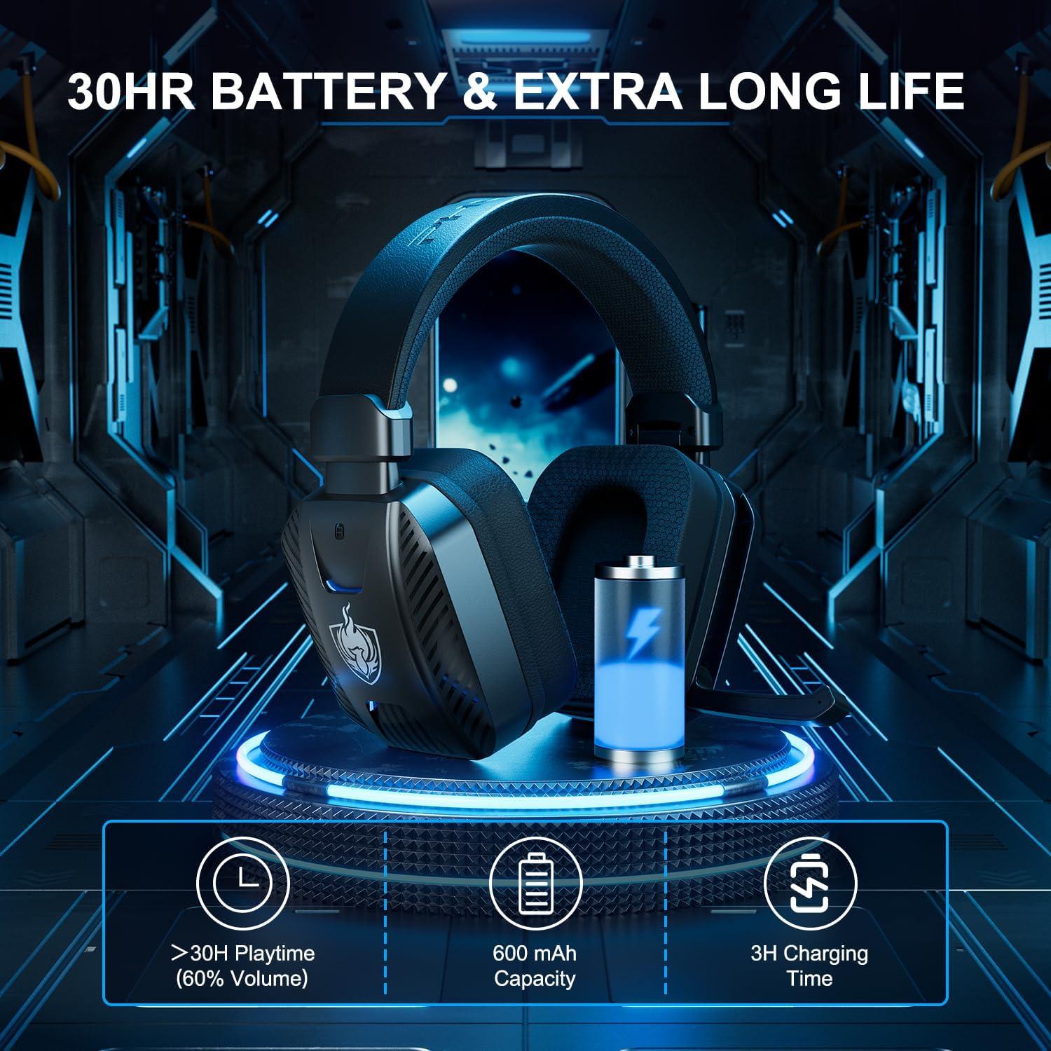 Auriculares Gaming Inalámbricos PHOINIKAS 7.1 con Micrófono