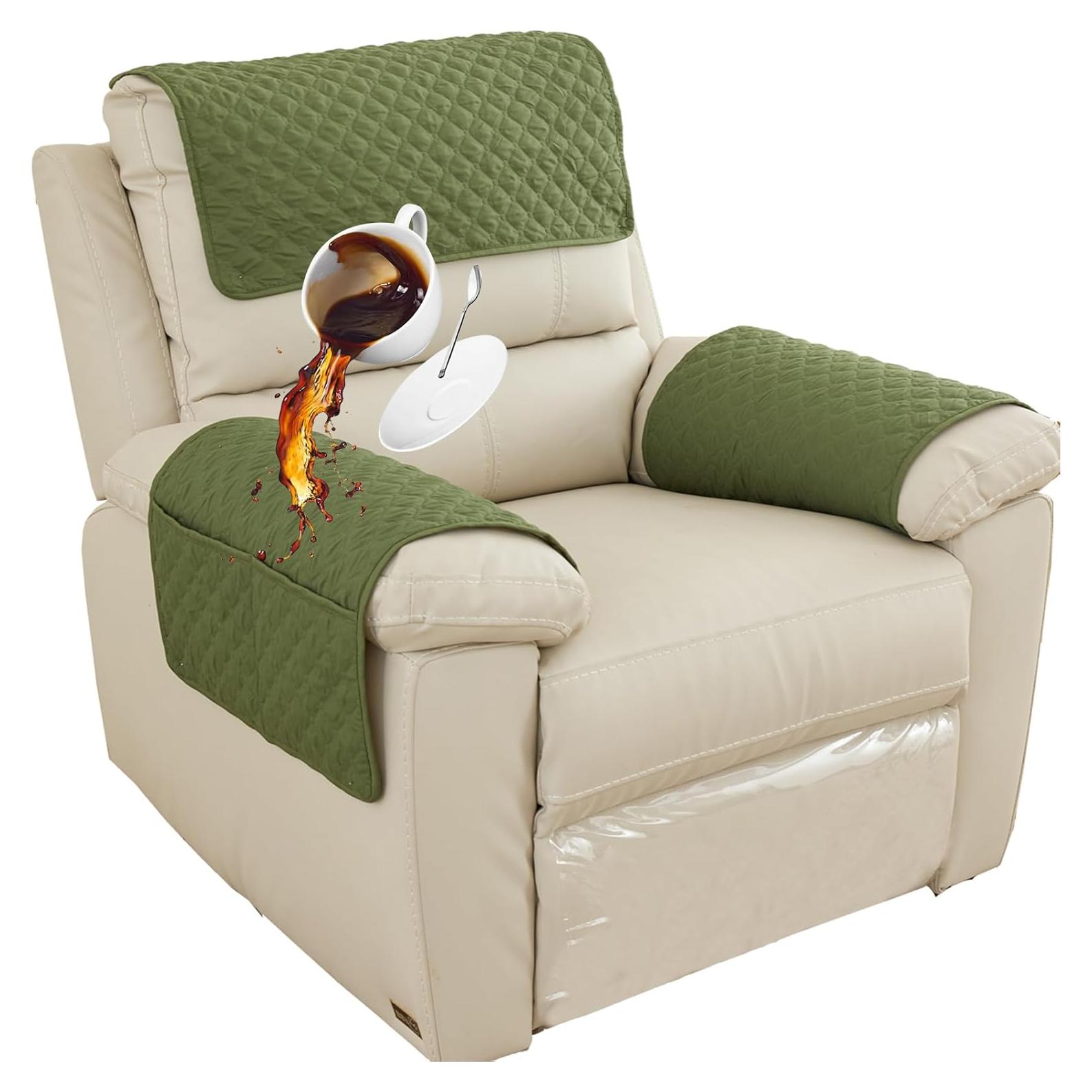 Funda de reposabrazos y reposacabezas NNSMUN 3 piezas Verde