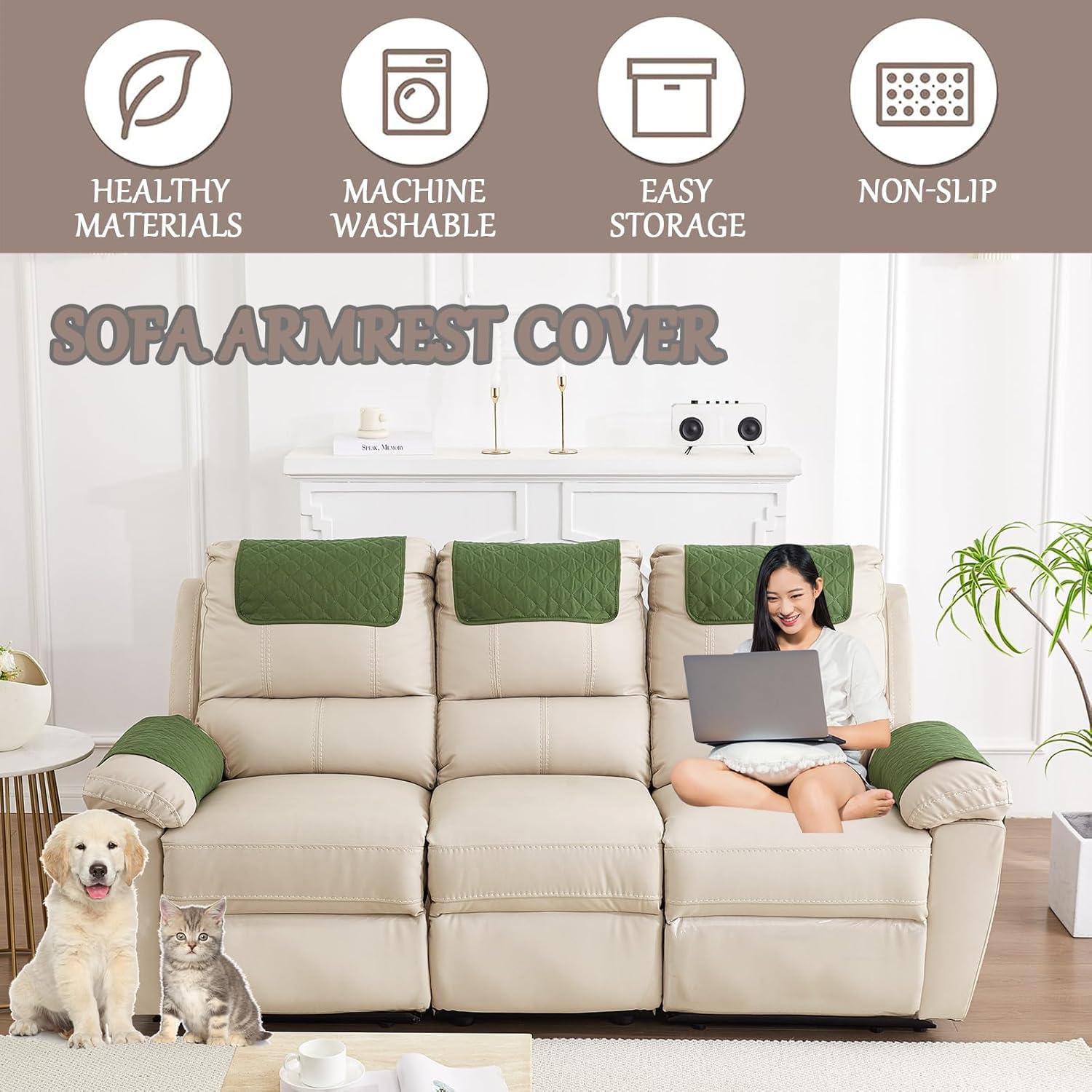 Funda de reposabrazos y reposacabezas NNSMUN 3 piezas Verde