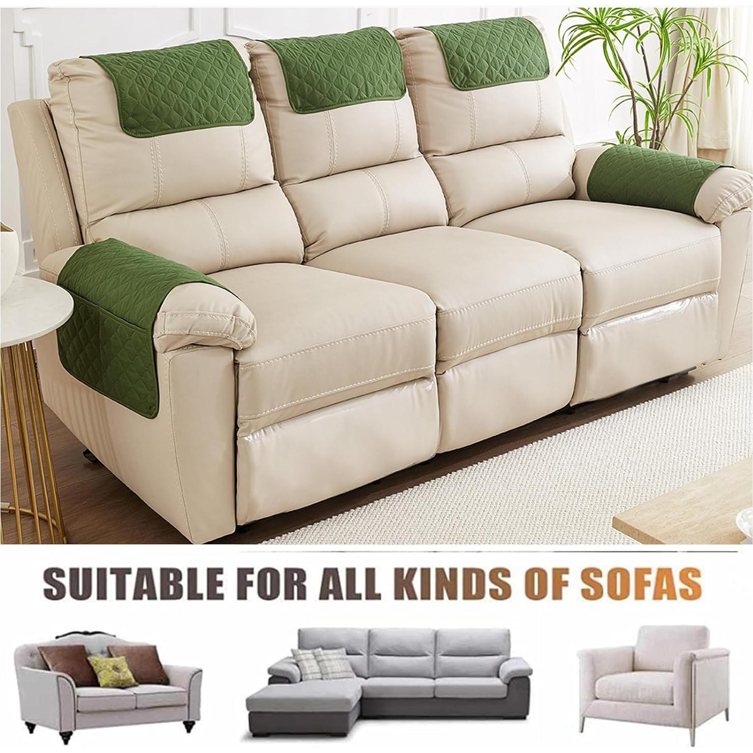 Funda de reposabrazos y reposacabezas NNSMUN 3 piezas Verde