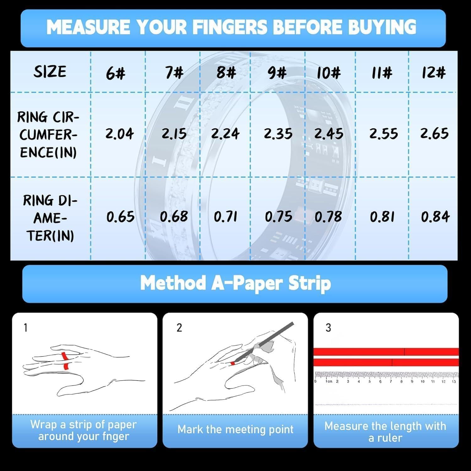 Anillo Inteligente GANSI para Fitness y Salud | IP68 | Tamaño 8