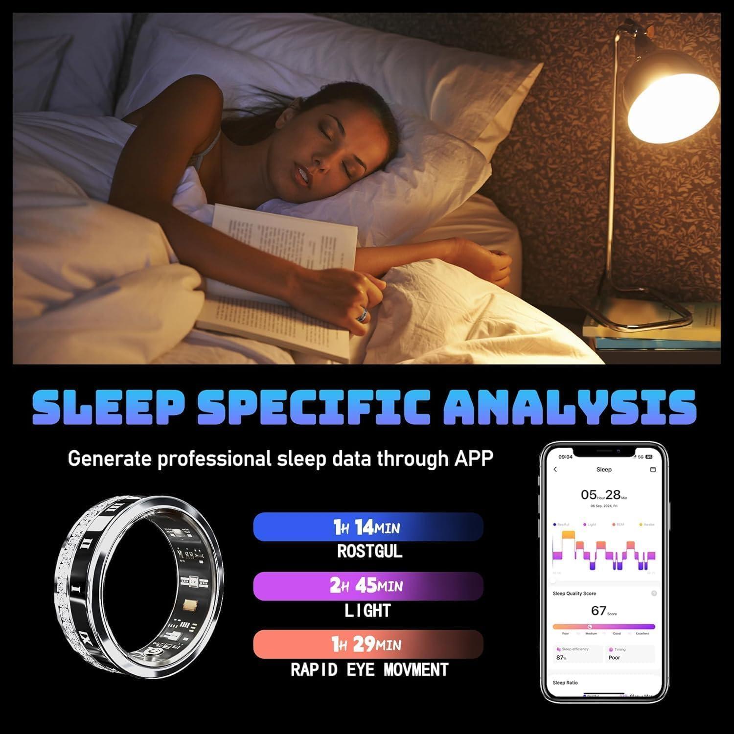 Anillo Inteligente GANSI para Fitness y Salud | IP68 | Tamaño 8