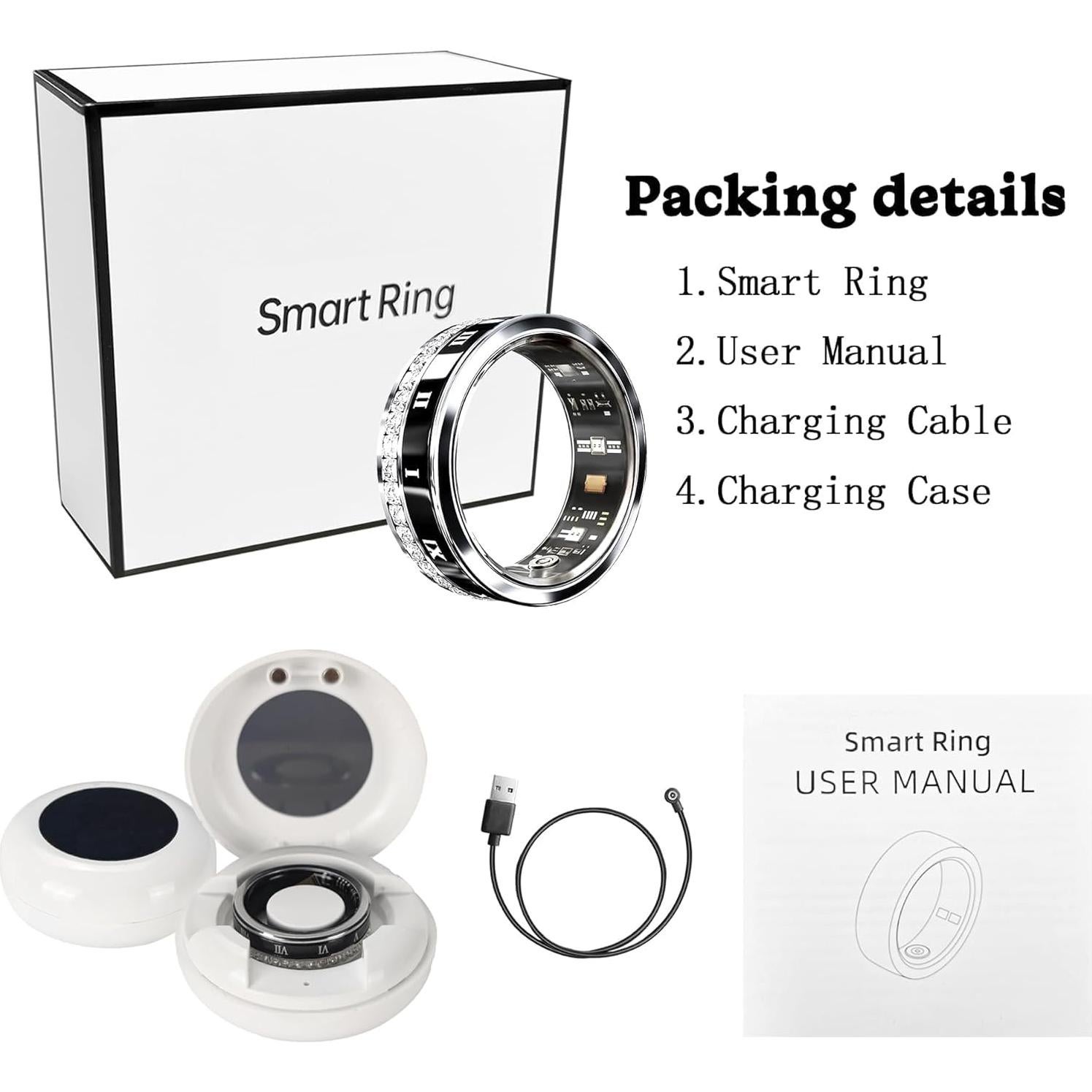 Anillo Inteligente GANSI para Fitness y Salud | IP68 | Tamaño 8