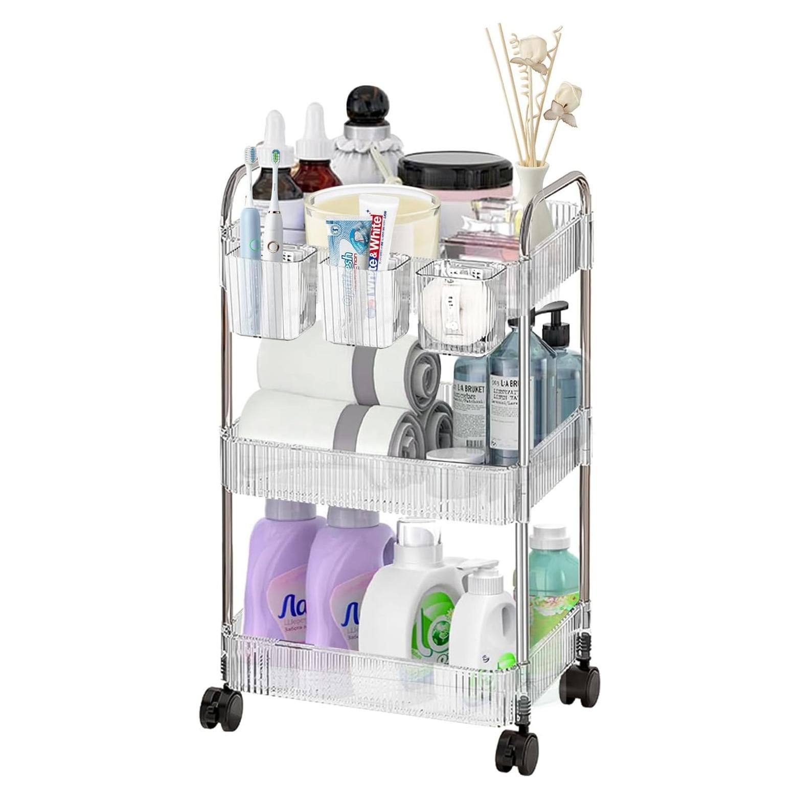 Carro Rodante de Almacenamiento DKALIO 3 Niveles Acrílico