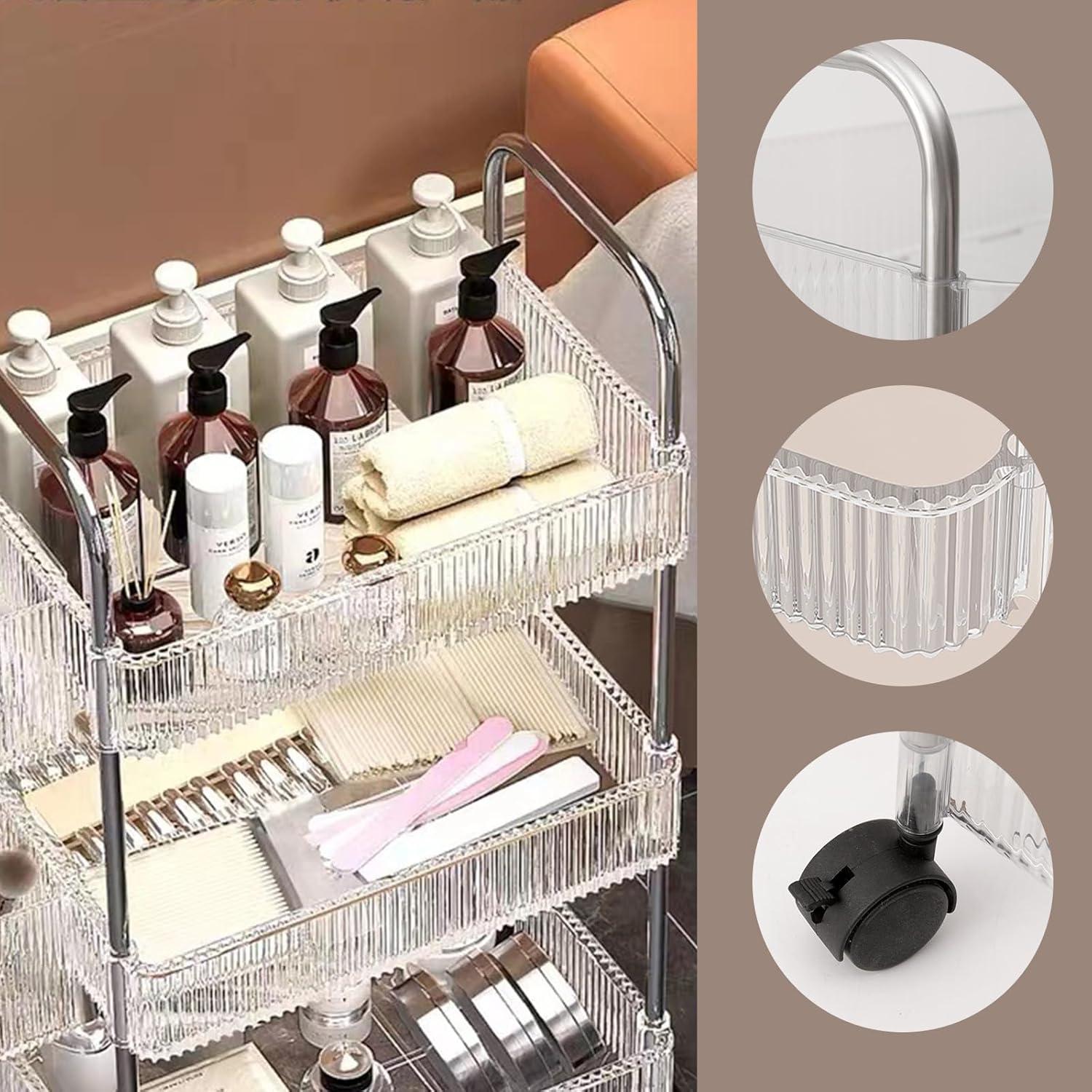 Carro Rodante de Almacenamiento DKALIO 3 Niveles Acrílico