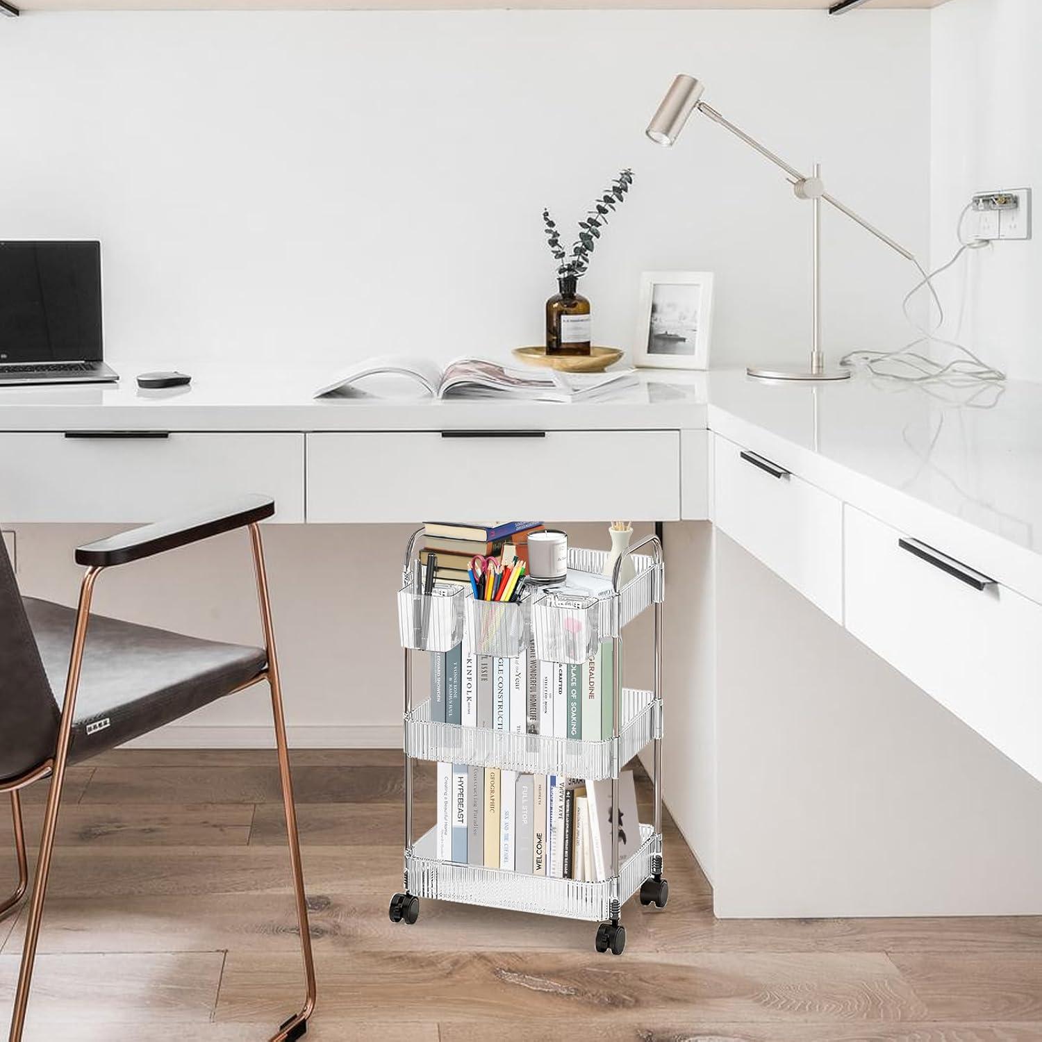 Carro Rodante de Almacenamiento DKALIO 3 Niveles Acrílico