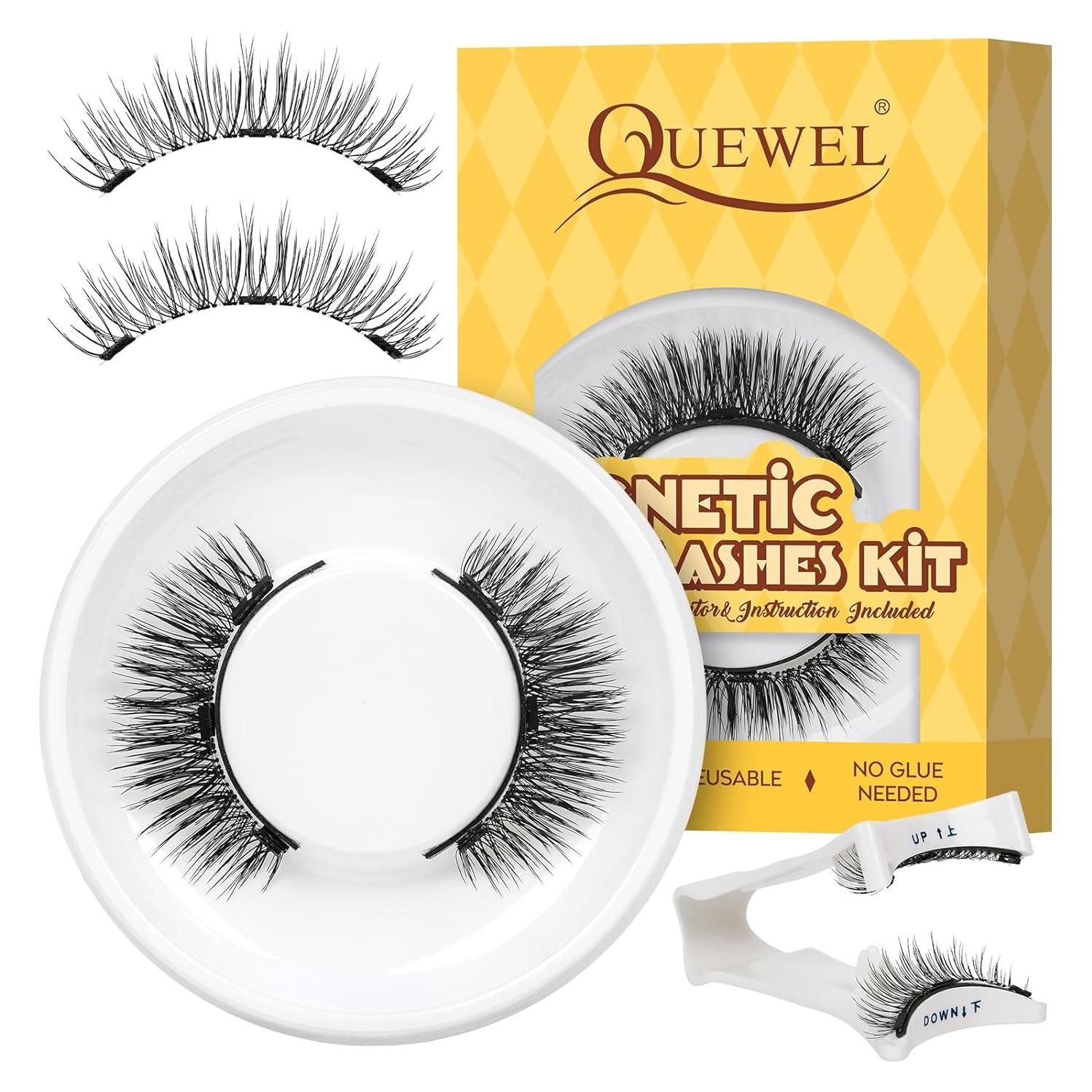 Pestañas Magnéticas Reutilizables QUEWEL con Aplicador Natural