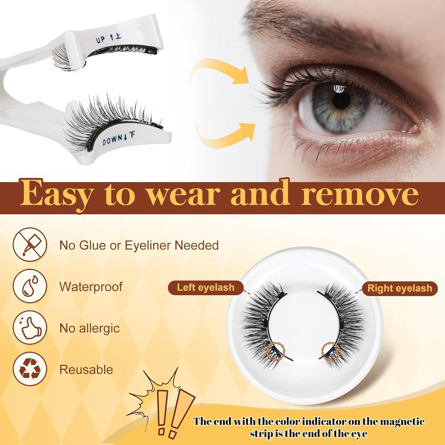 Pestañas Magnéticas Reutilizables QUEWEL con Aplicador Natural