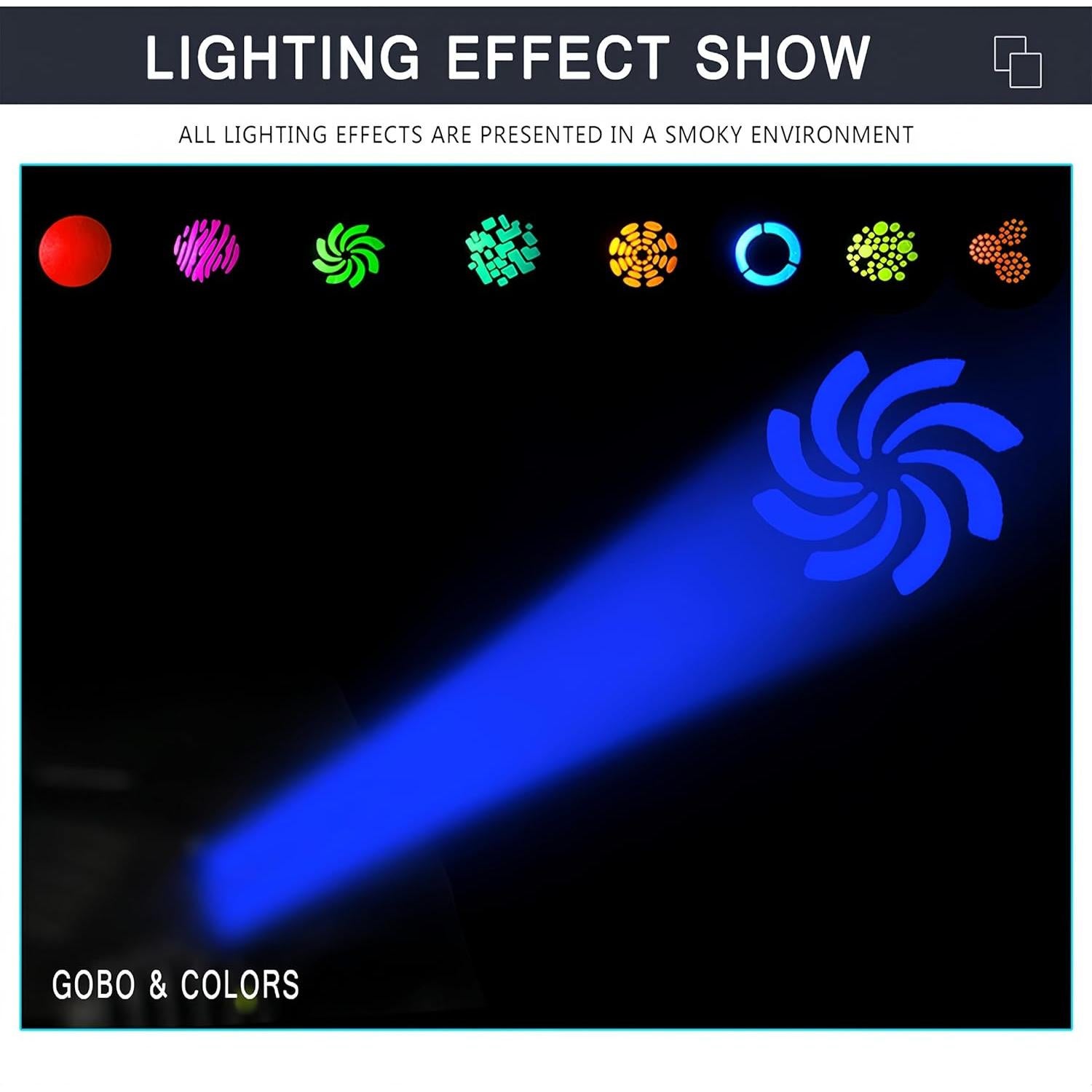 Luz de escenario LED 60W DMX 512 8 Gobos 8 Colores DJCLUB