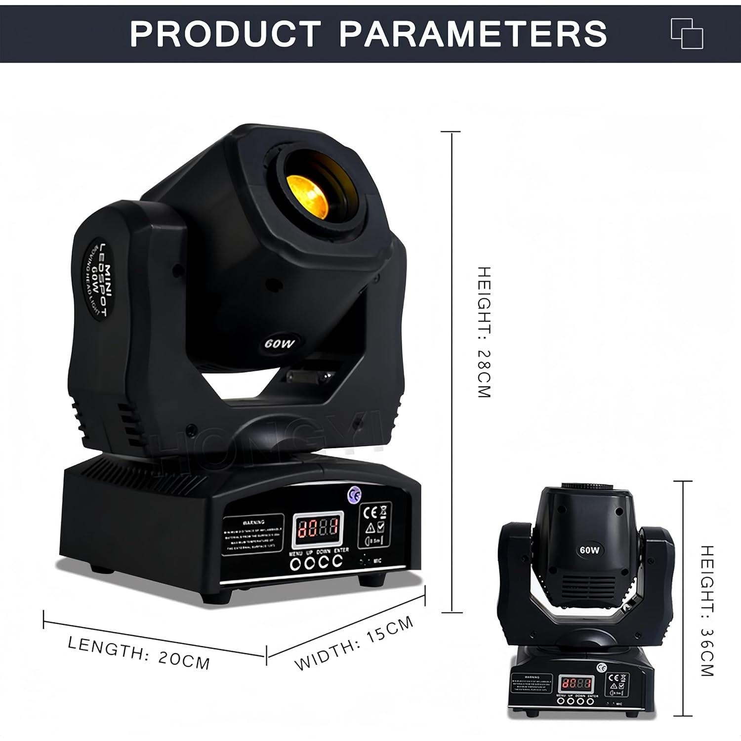 Luz de escenario LED 60W DMX 512 8 Gobos 8 Colores DJCLUB