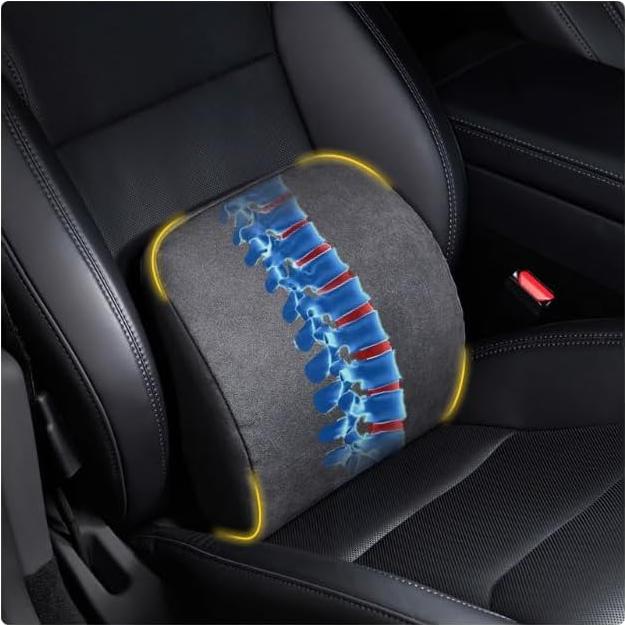 Almohada Lumbar Ergonómica TOPABYTE - Espuma Viscoelástica Negra