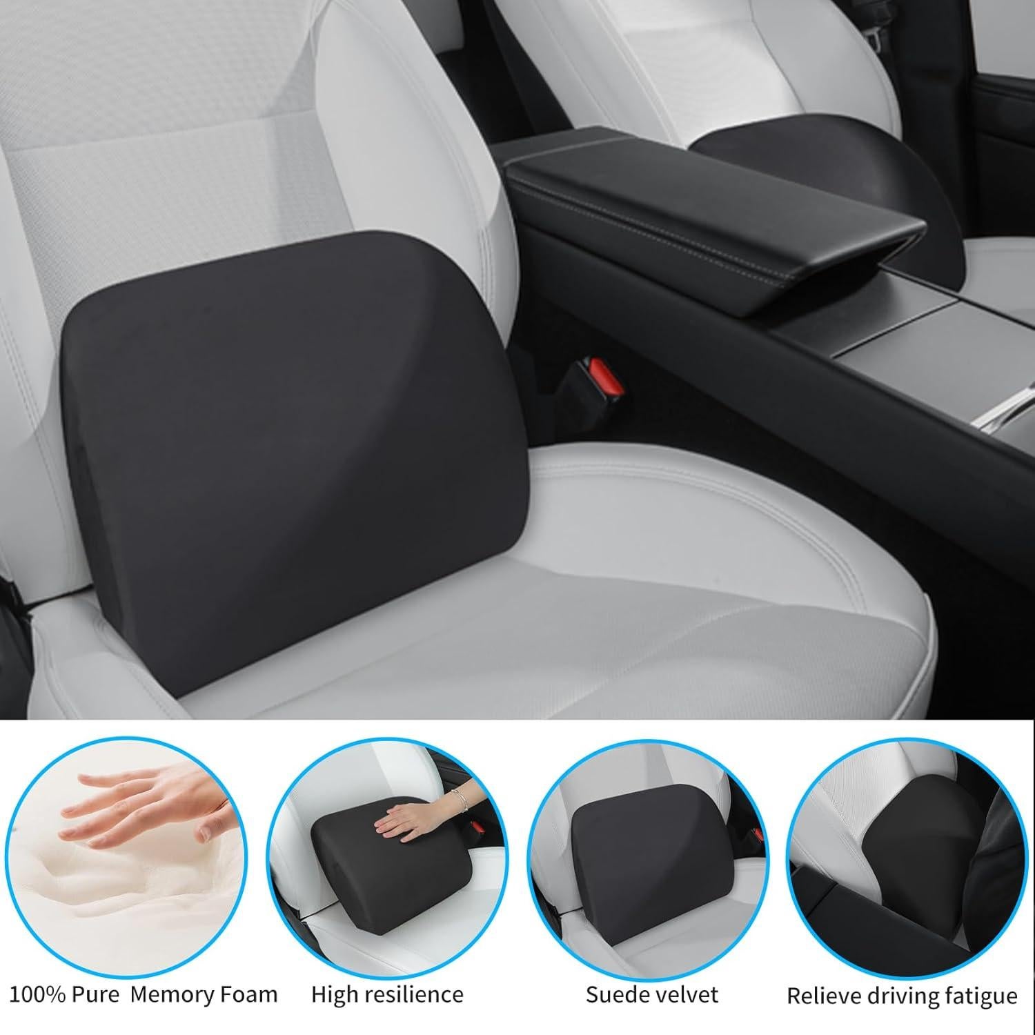 Almohada Lumbar Ergonómica TOPABYTE - Espuma Viscoelástica Negra