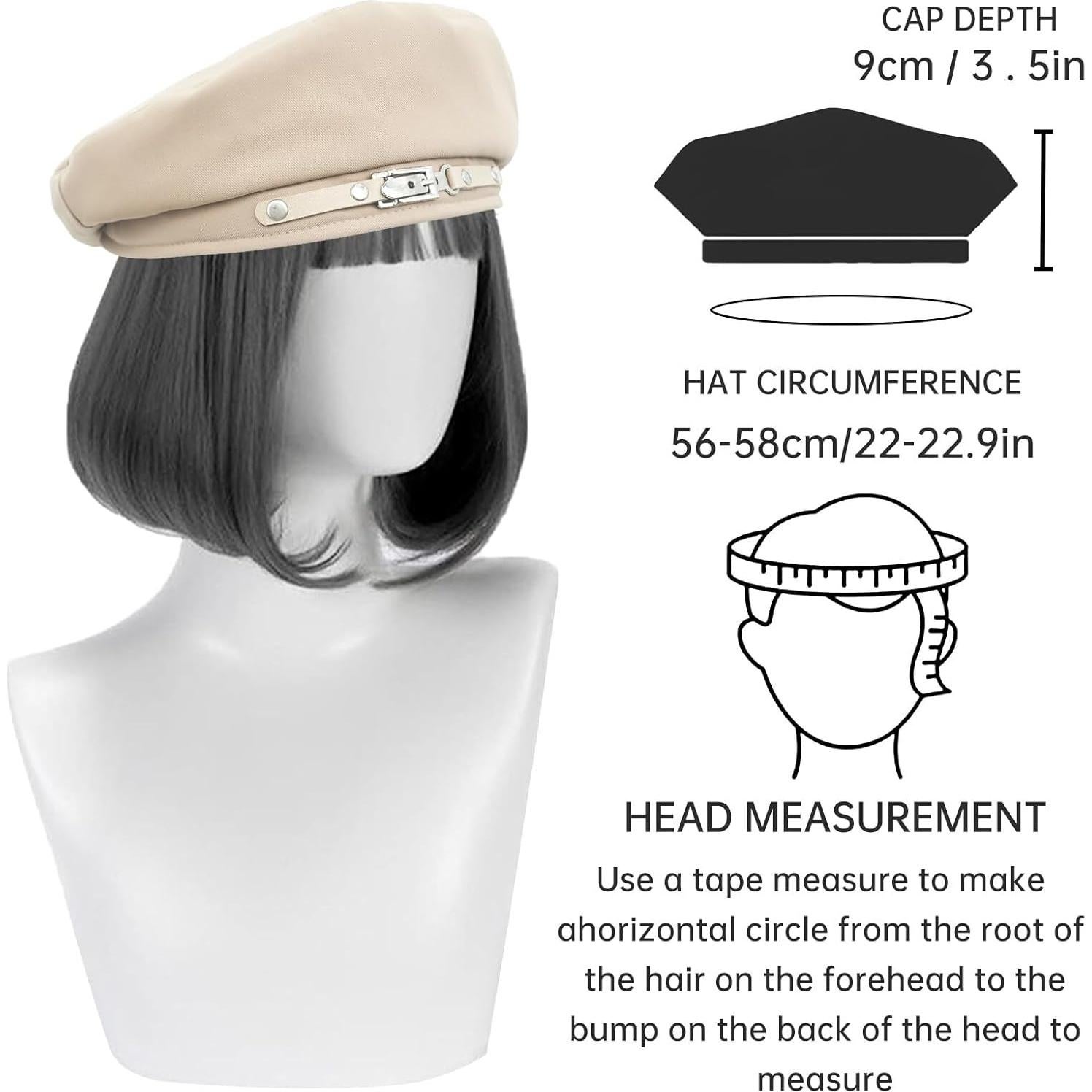 Sombrero Beret Francés FEOYA para Mujeres - Algodón Beige Talla Única