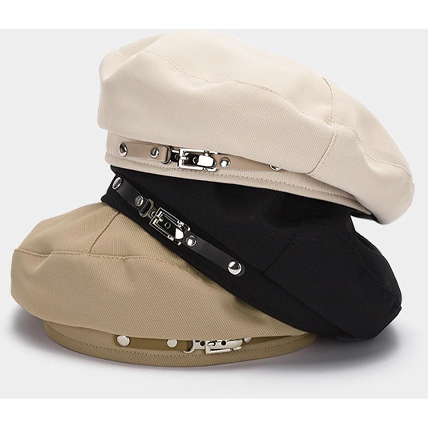 Sombrero Beret Francés FEOYA para Mujeres - Algodón Beige Talla Única