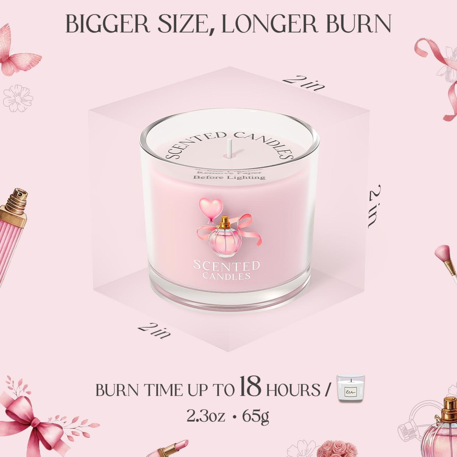 Set de Velas Aromáticas CHILLFLAME Rosa - 3 Velas Votivas 425 g