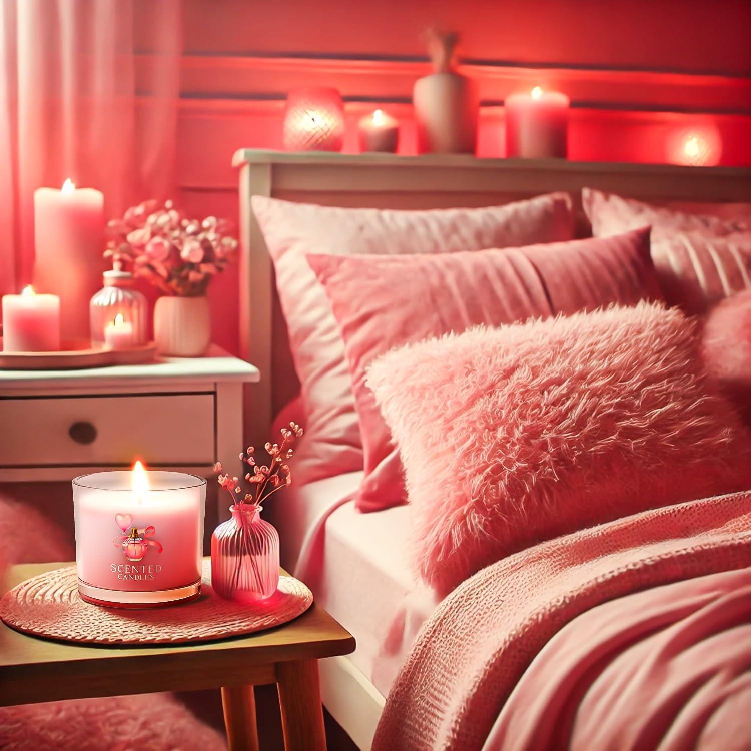 Set de Velas Aromáticas CHILLFLAME Rosa - 3 Velas Votivas 425 g