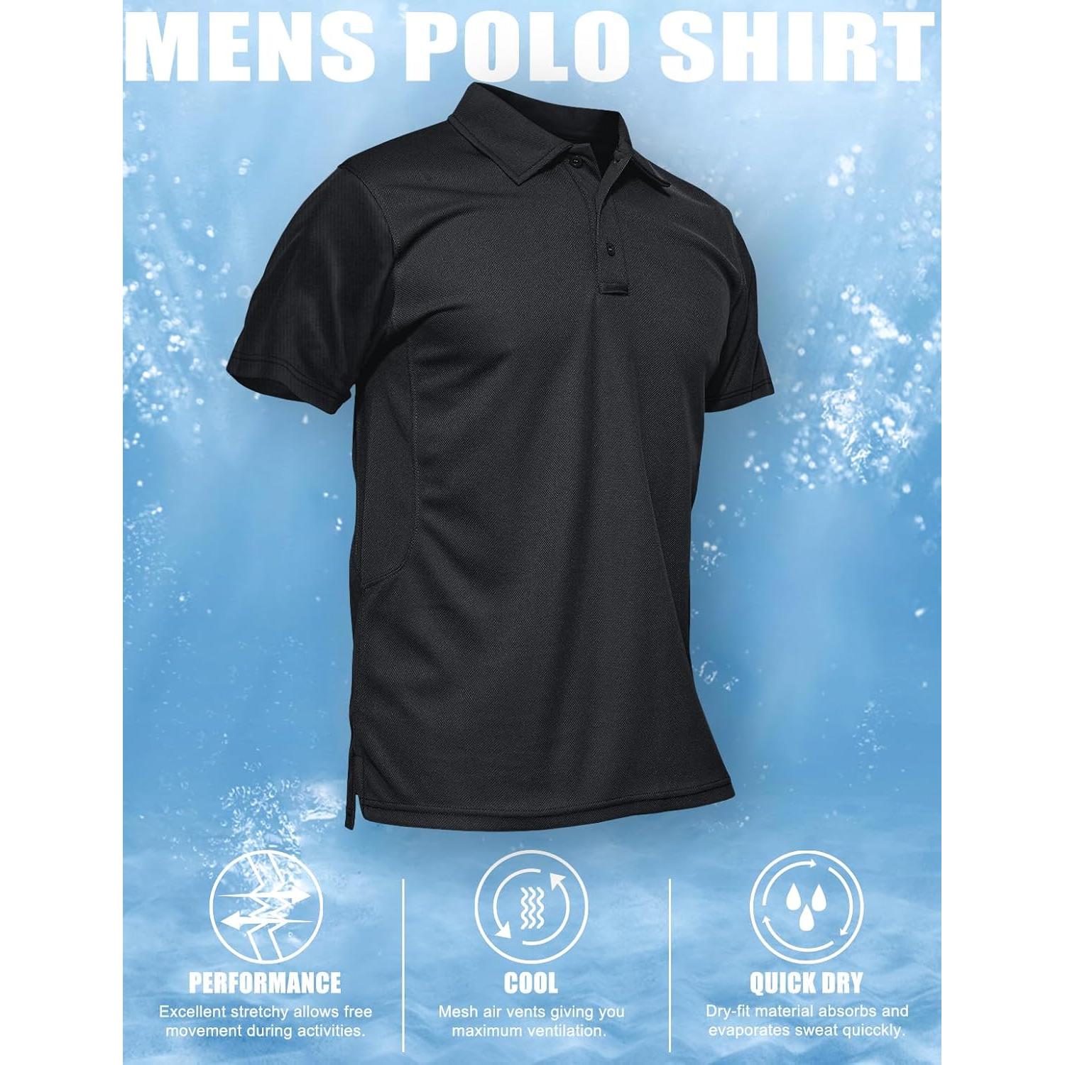 Camisa Polo Hombre Magcomsen Secado Rápido Manga Corta