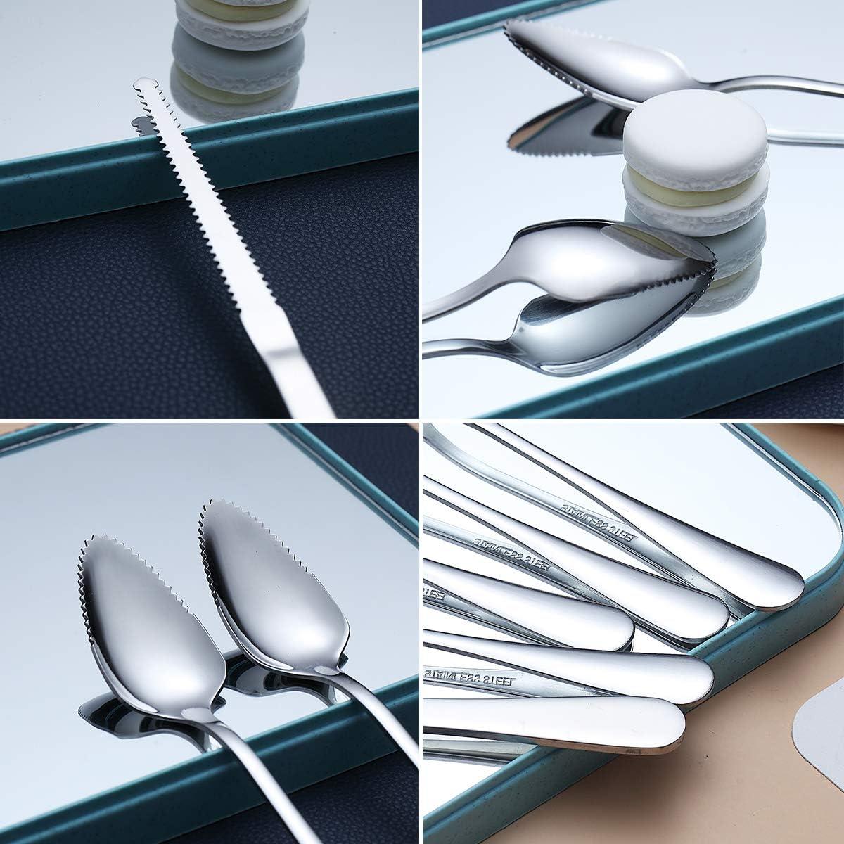 Juego de Cucharas para Pomelo HOMQUEN 5 Piezas Acero Inoxidable