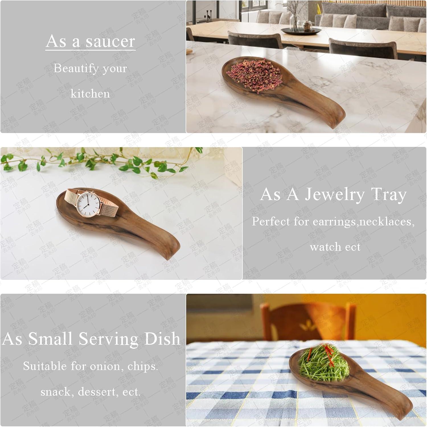 Soporte para Cuchara de Madera de Acacia Kityemo 25.5x10 cm