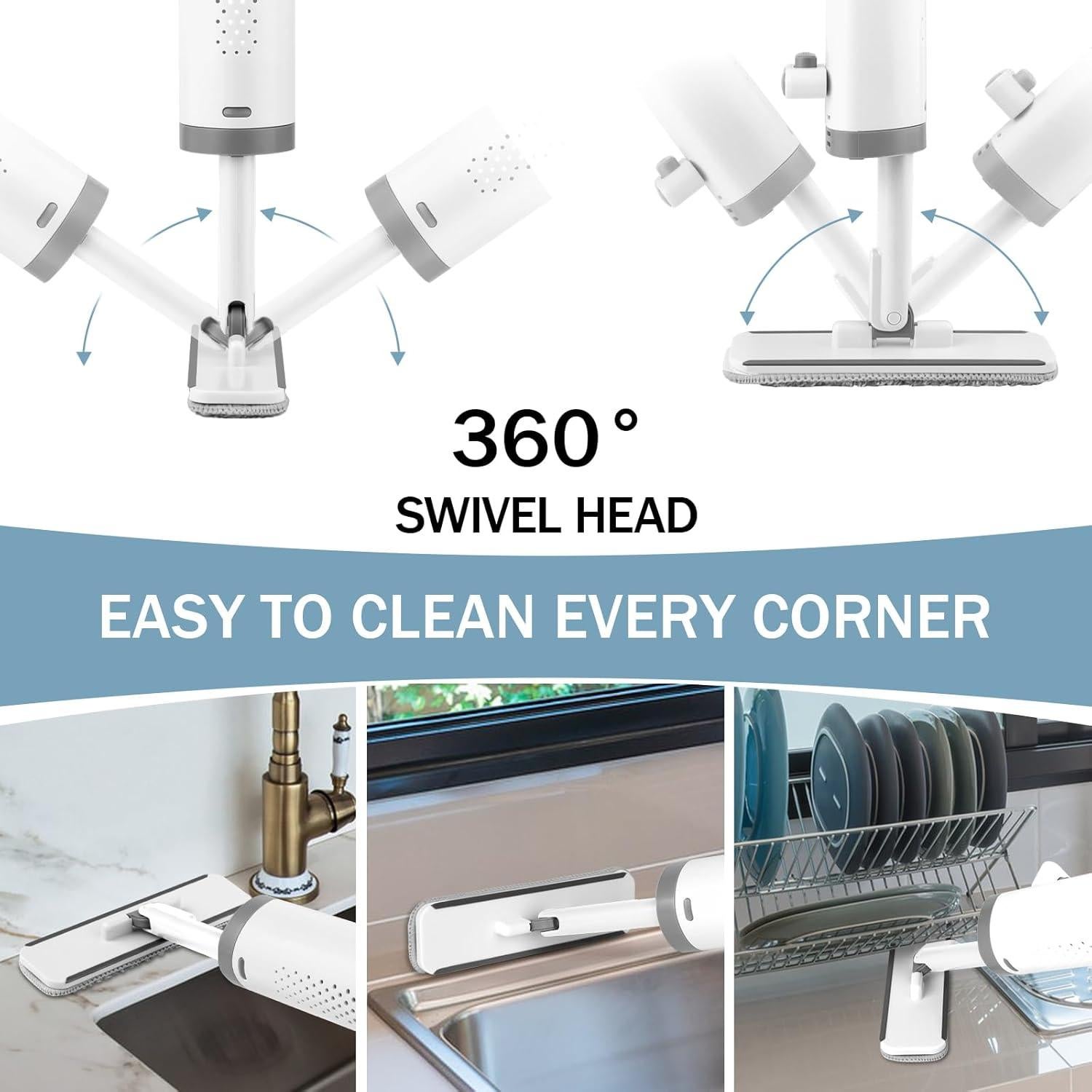 Mopa Mini Portátil GHKEJI con 4 Almohadillas de Microfibra