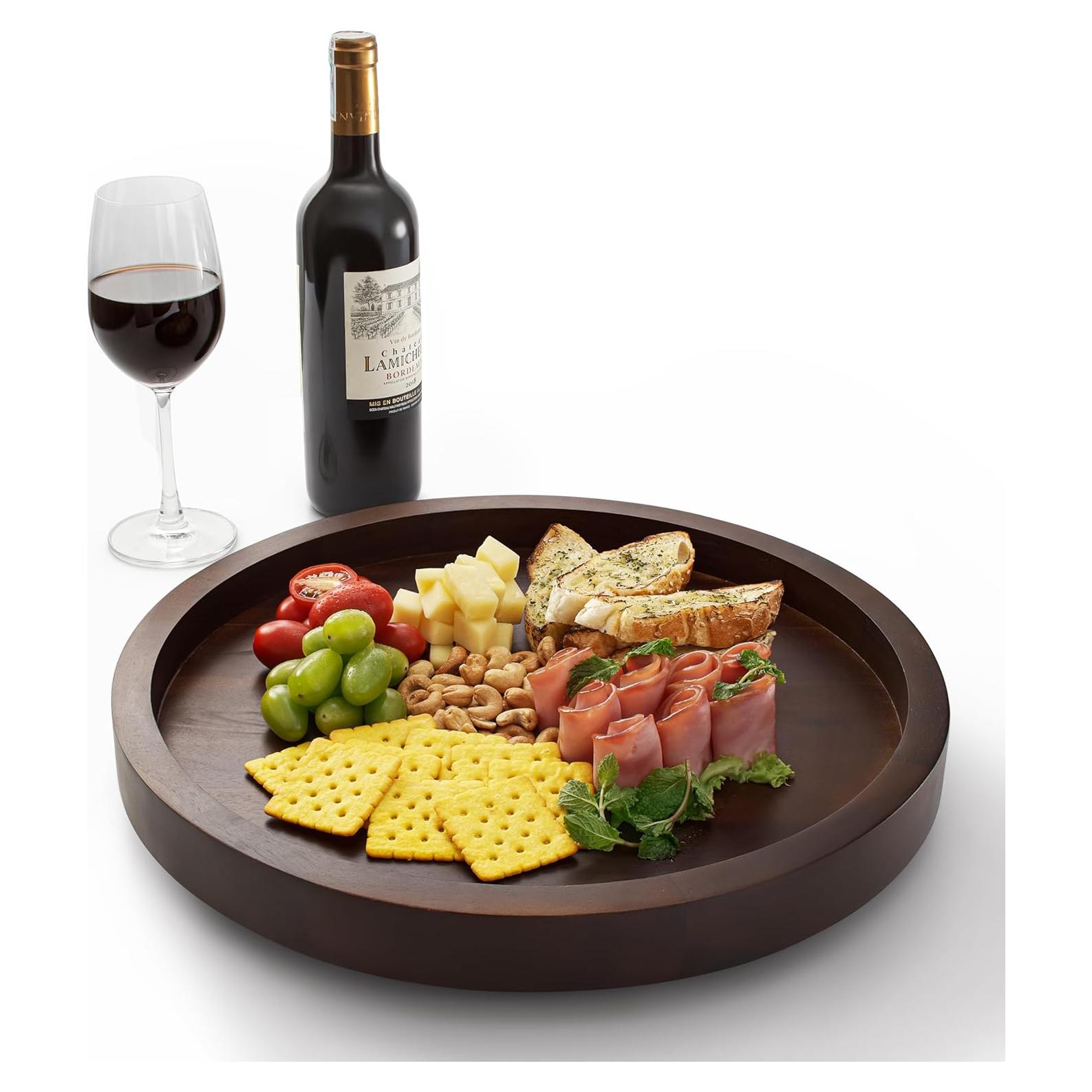 Mesa Giratoria de Acacia Tidita 40.6 cm Nogal - Lazy Susan