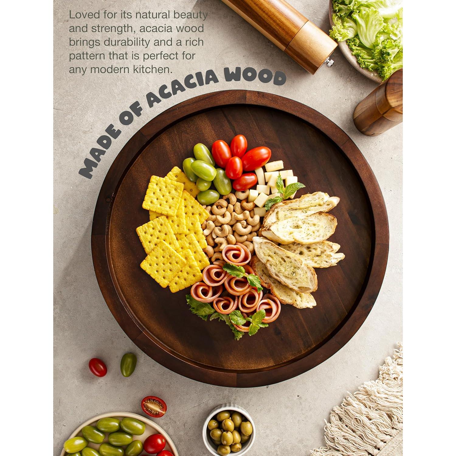 Mesa Giratoria de Acacia Tidita 40.6 cm Nogal - Lazy Susan