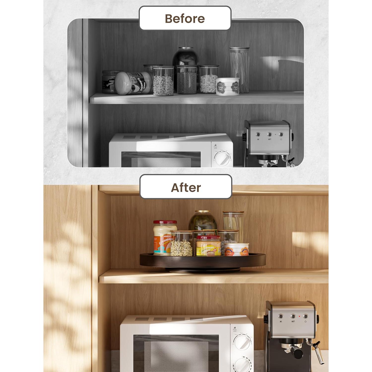 Mesa Giratoria de Acacia Tidita 40.6 cm Nogal - Lazy Susan