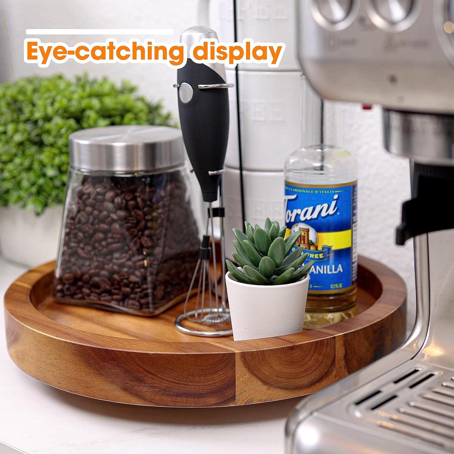 Organizador Lazy Susan 25.4 cm Tidita de Madera de Acacia