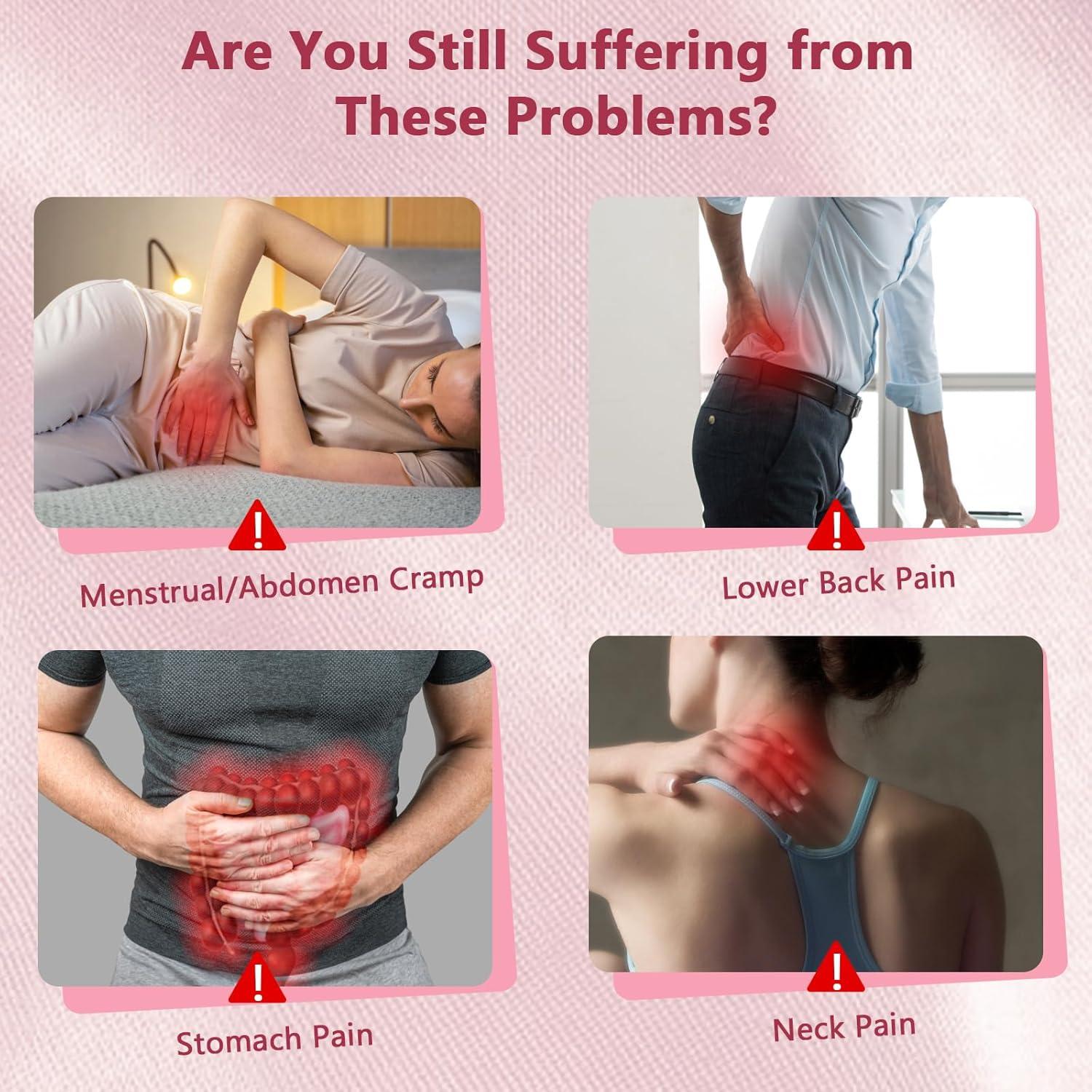 Almohadilla Térmica Inalámbrica HOTBAG Rosa para Calambres Menstruales