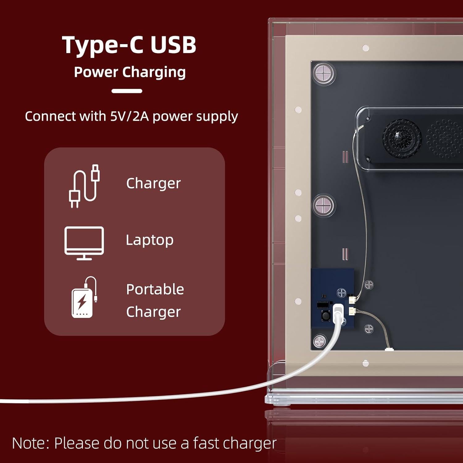 Espejo de Maquillaje VANITII LED 30.48x22.86cm 3 Modos Luz