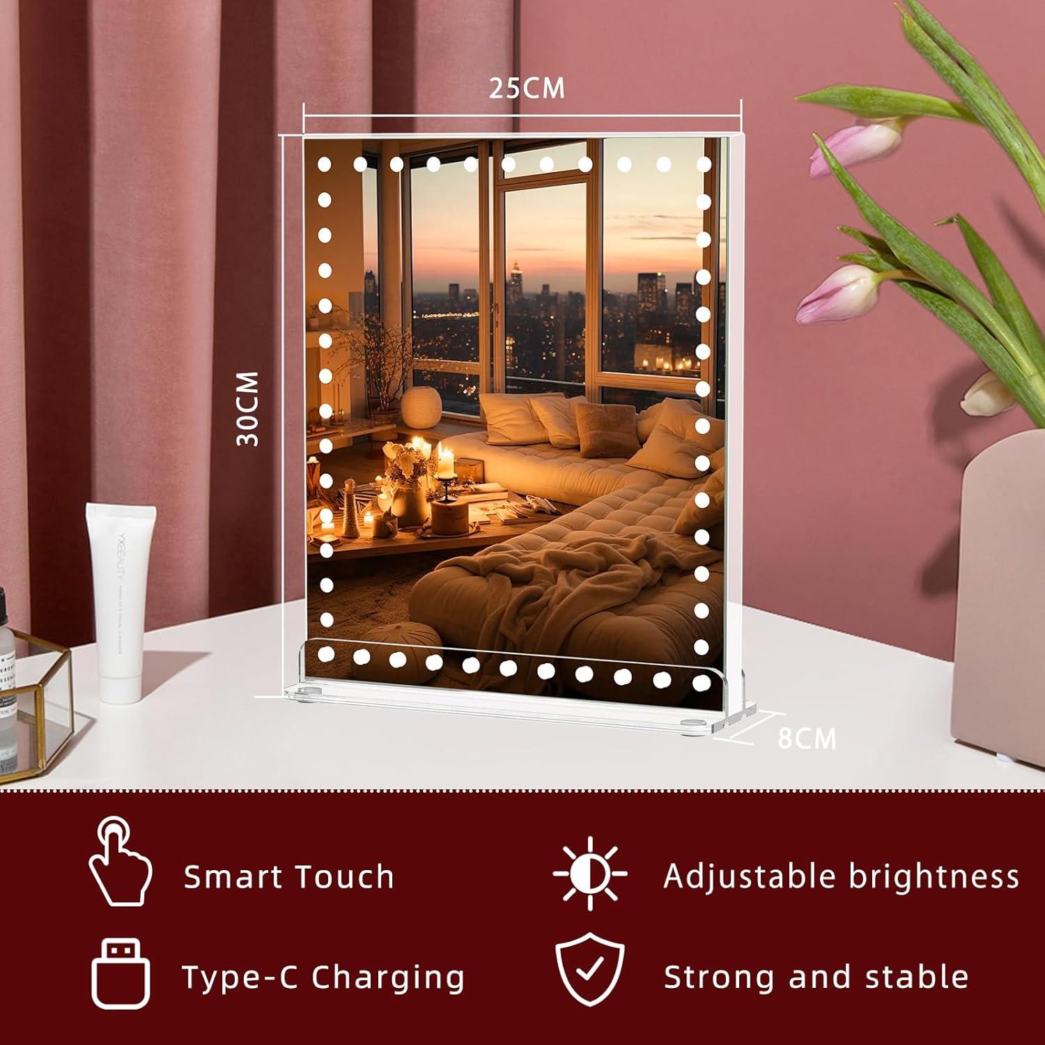 Espejo de Maquillaje VANITII LED 30.48x22.86cm 3 Modos Luz