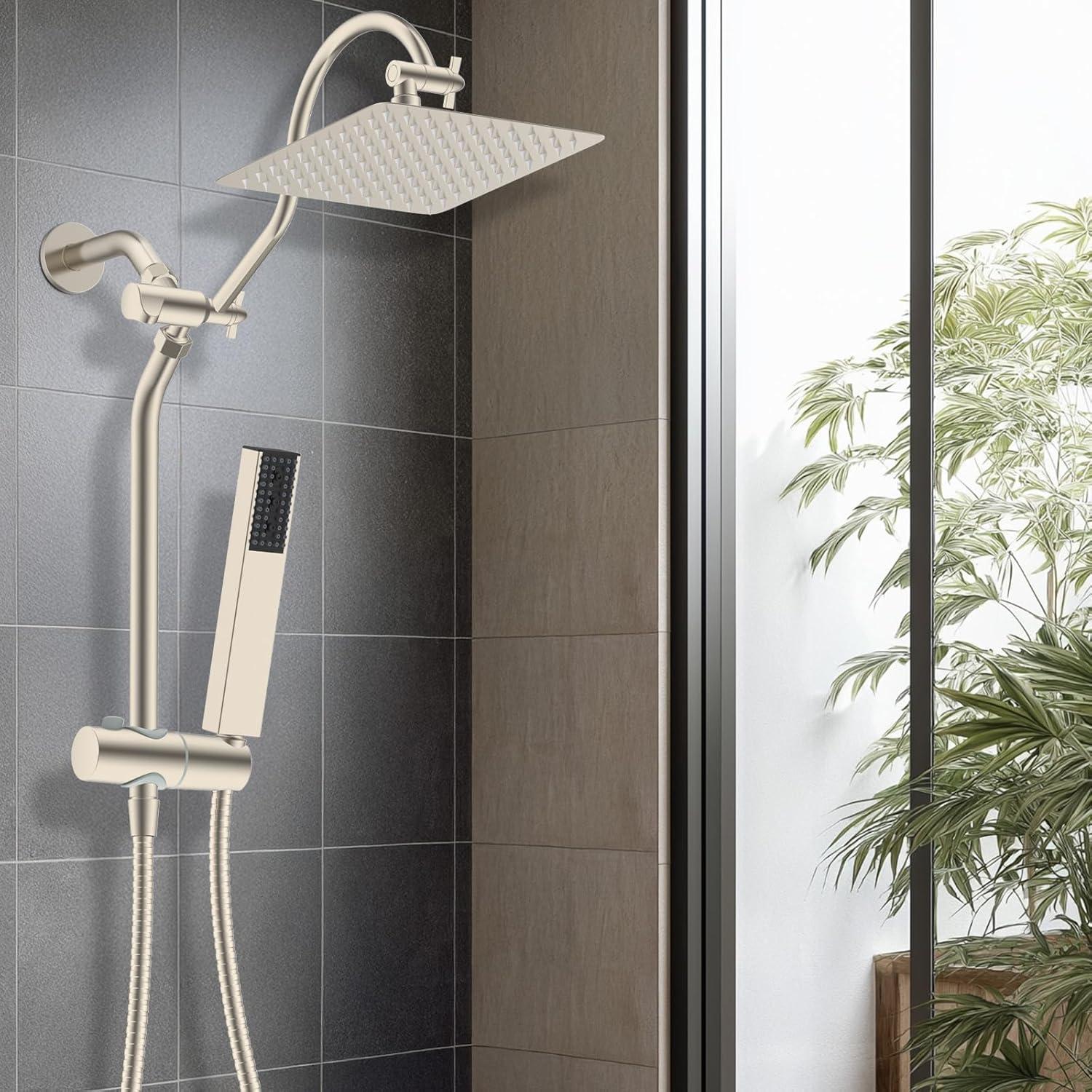 Cabezal de Ducha de Lluvia Hibbent 10'' con Ducha de Mano 4 Modos