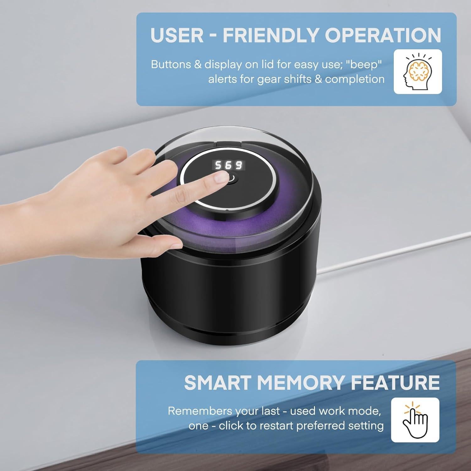 Limpiador Ultrasonido Simfree 200ML 45kHz 4 Modos Negro