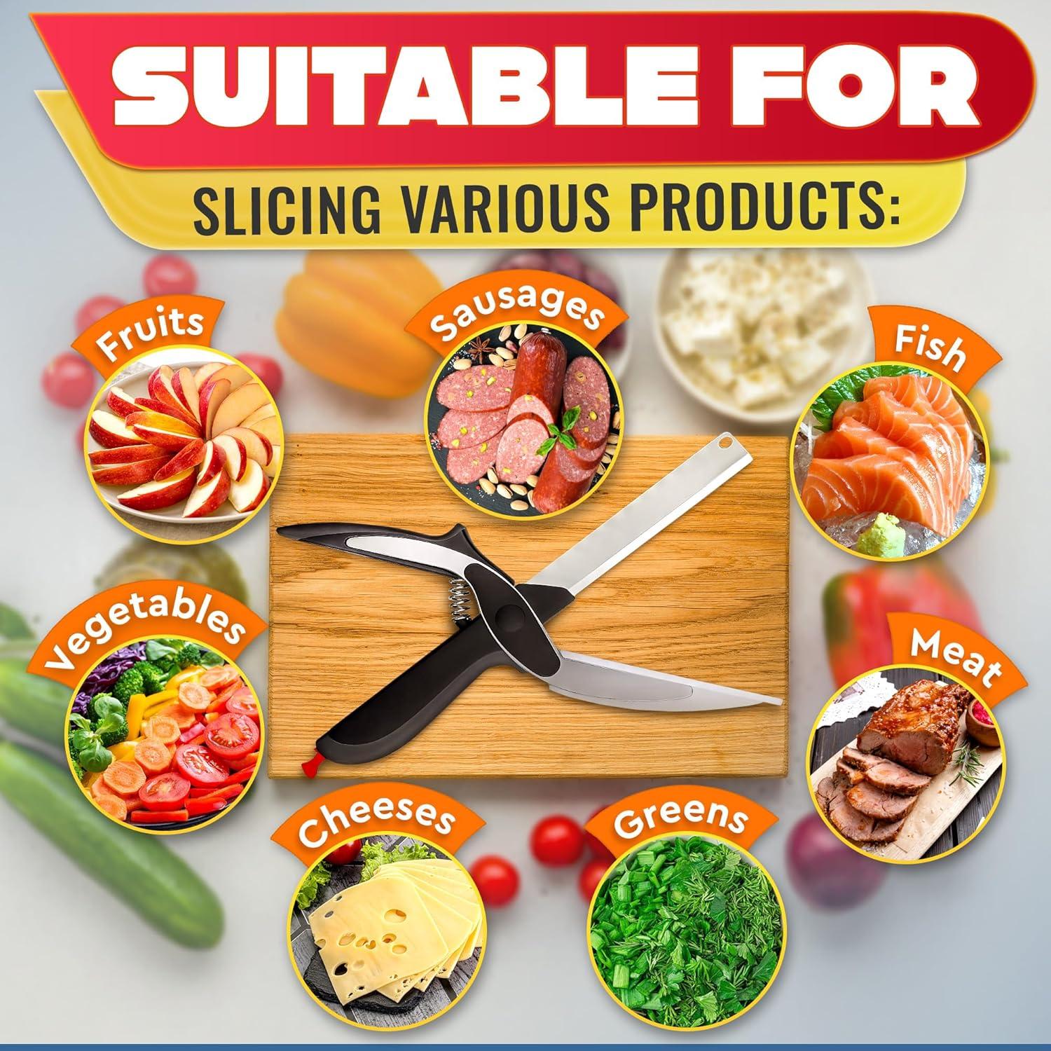 Tijeras de Cocina V TOWER 2 en 1 con Tabla de Cortar