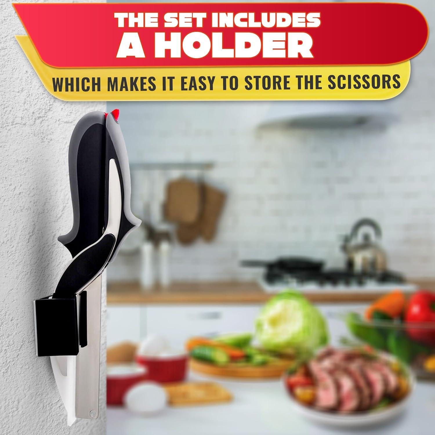 Tijeras de Cocina V TOWER 2 en 1 con Tabla de Cortar