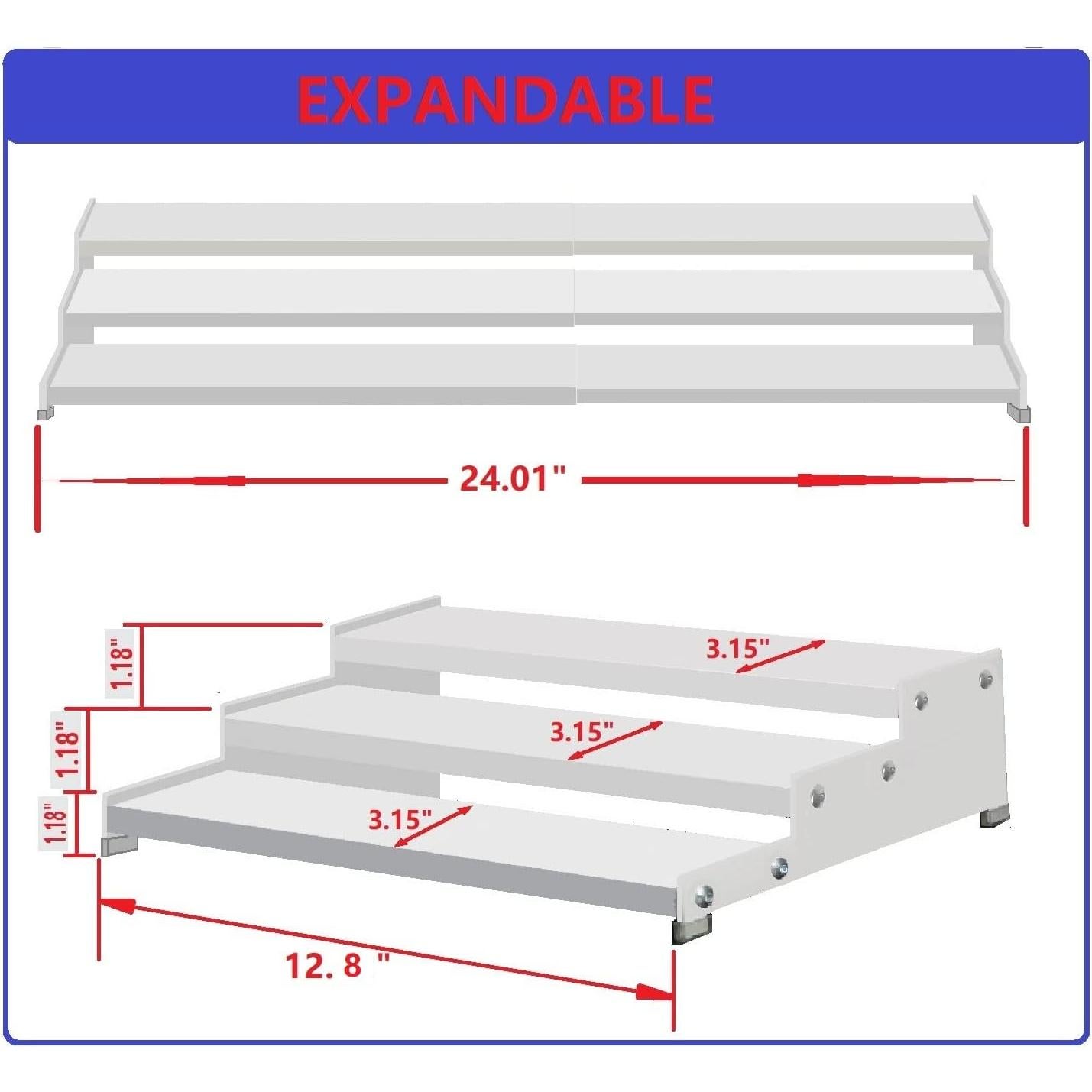 Organizador de Especias Expandible Jojocross 3 Niveles Blanco