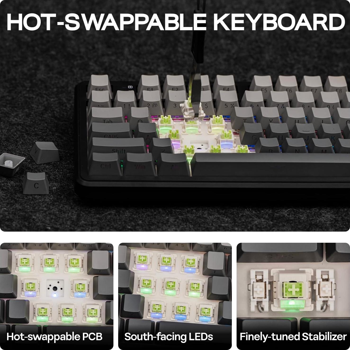 Teclado Gaming Inalámbrico EPOMAKER F108 PRO RGB 104 Teclas