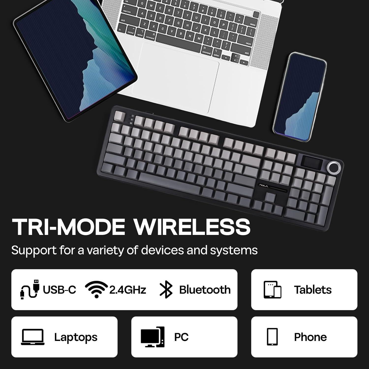 Teclado Gaming Inalámbrico EPOMAKER F108 PRO RGB 104 Teclas