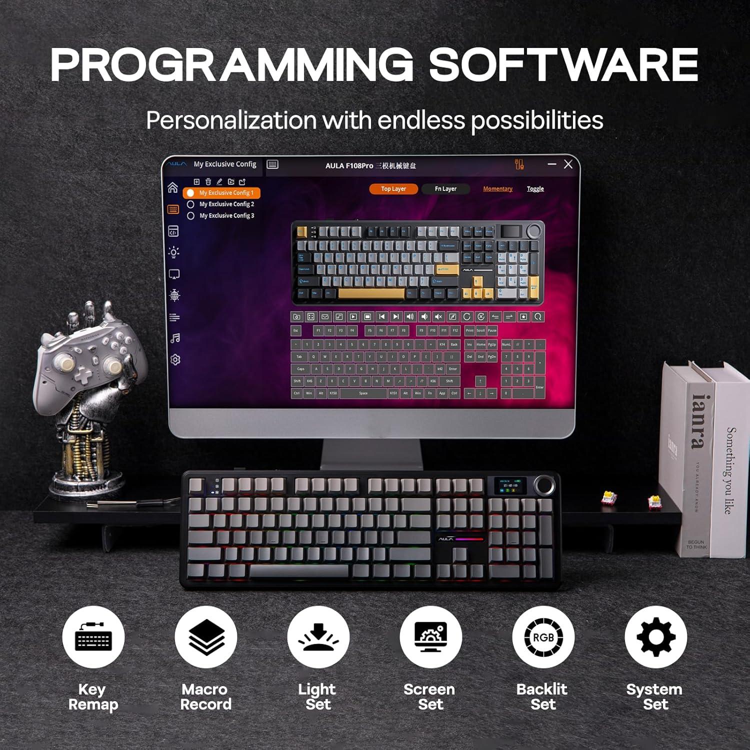 Teclado Gaming Inalámbrico EPOMAKER F108 PRO RGB 104 Teclas