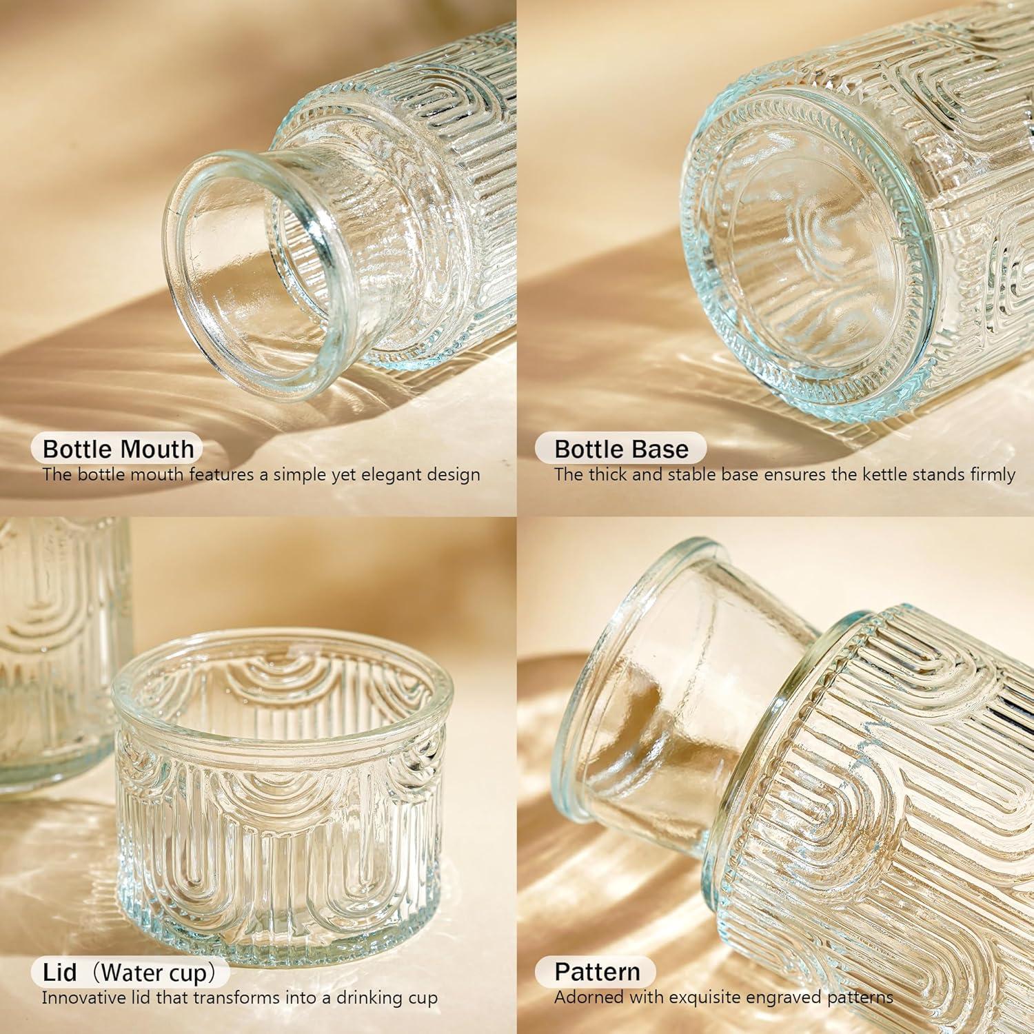 Conjunto Jarra y Vaso de Vidrio Kanpura 0.84L Transparente