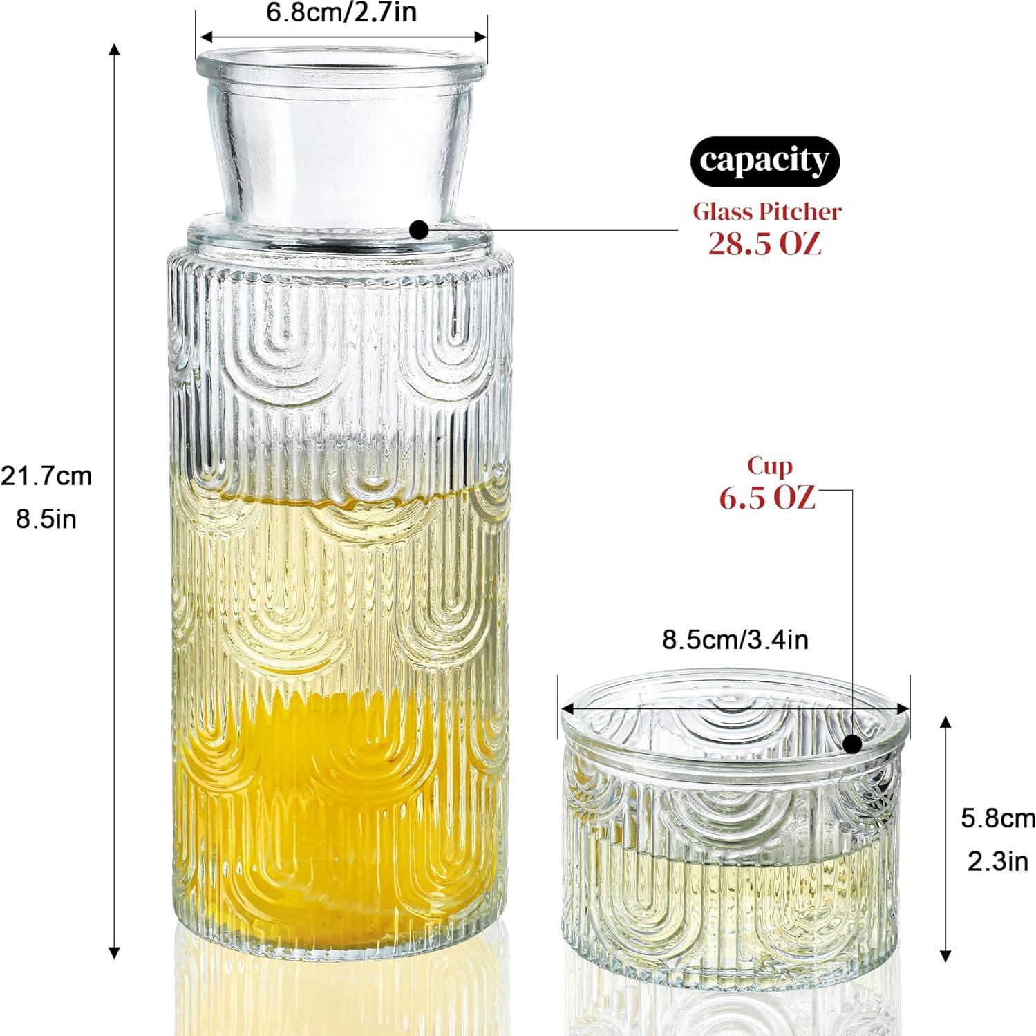 Conjunto Jarra y Vaso de Vidrio Kanpura 0.84L Transparente