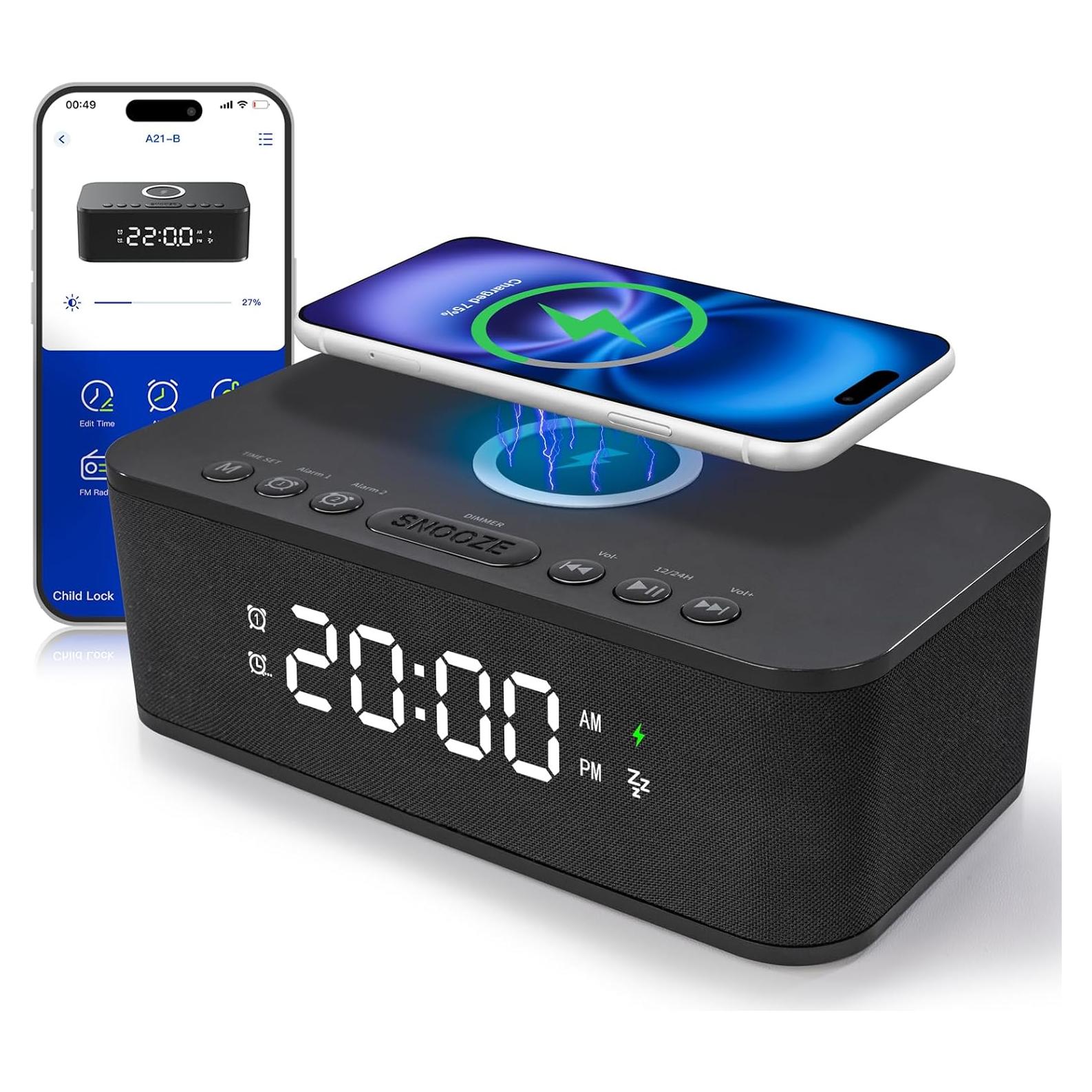 Reloj Despertador Digital Fansbe A6 con Bluetooth y Ruido Blanco
