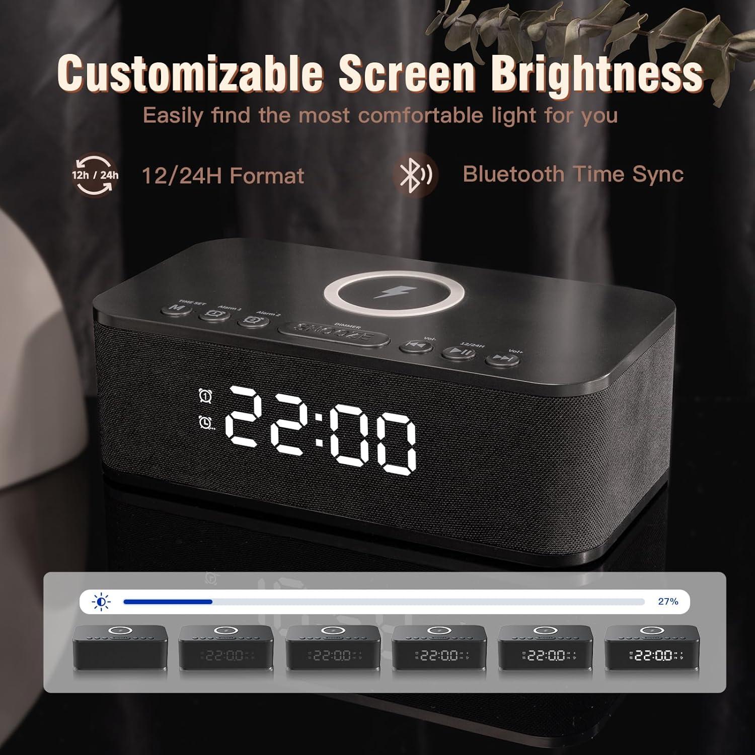 Reloj Despertador Digital Fansbe A6 con Bluetooth y Ruido Blanco