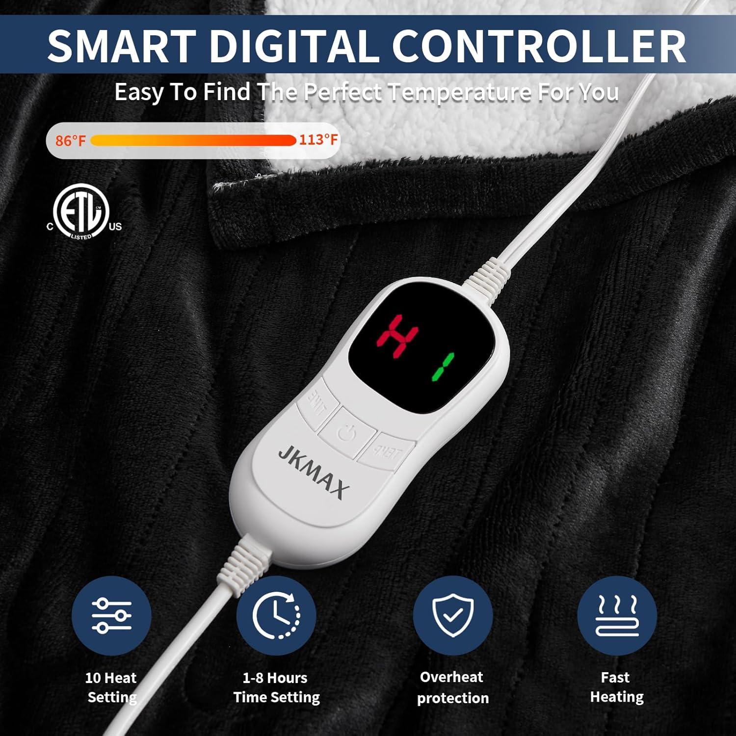 Manta Eléctrica Calentada JKMAX 127x152cm 5 Niveles Calor