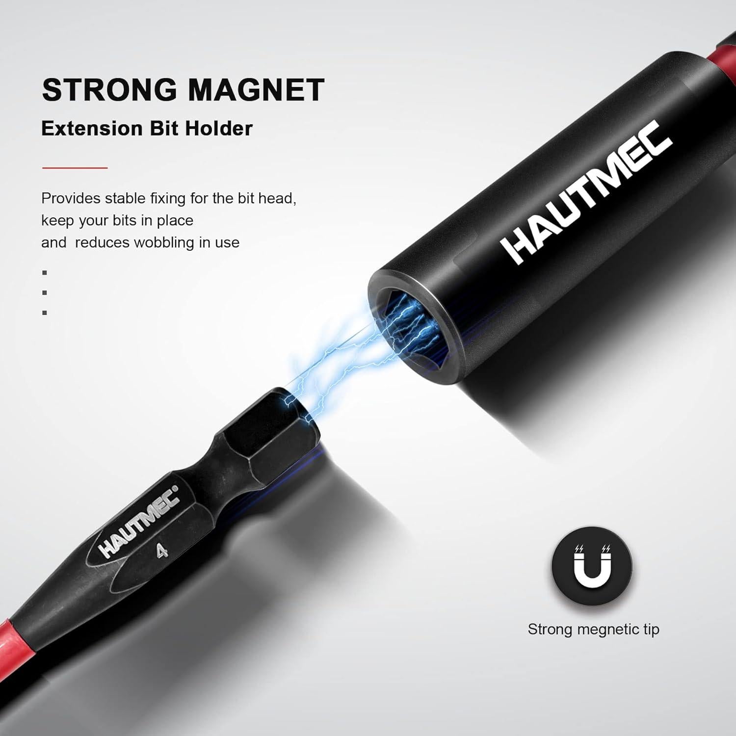 Soporte Magnético de Punta de Impacto HAUTMEC 1/4" - 2 Pcs