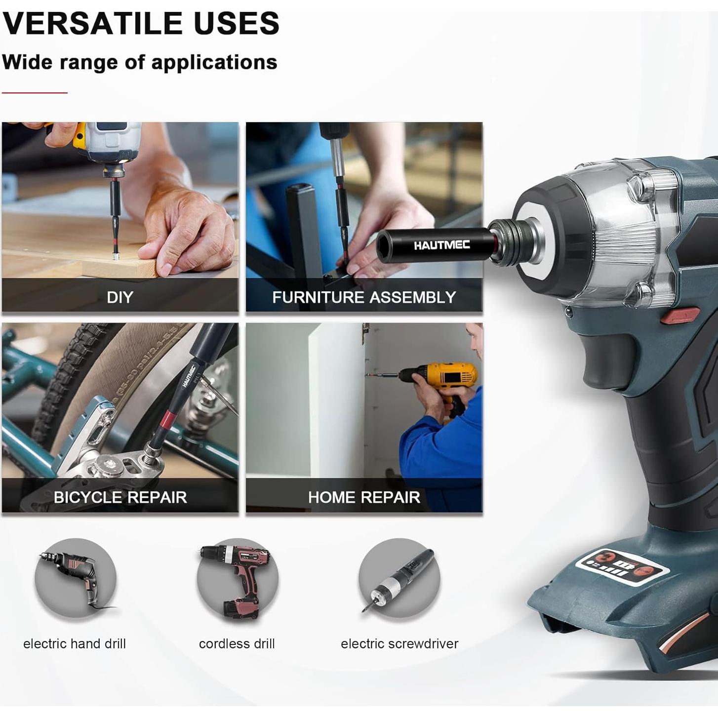 Soporte Magnético de Punta de Impacto HAUTMEC 1/4" - 2 Pcs