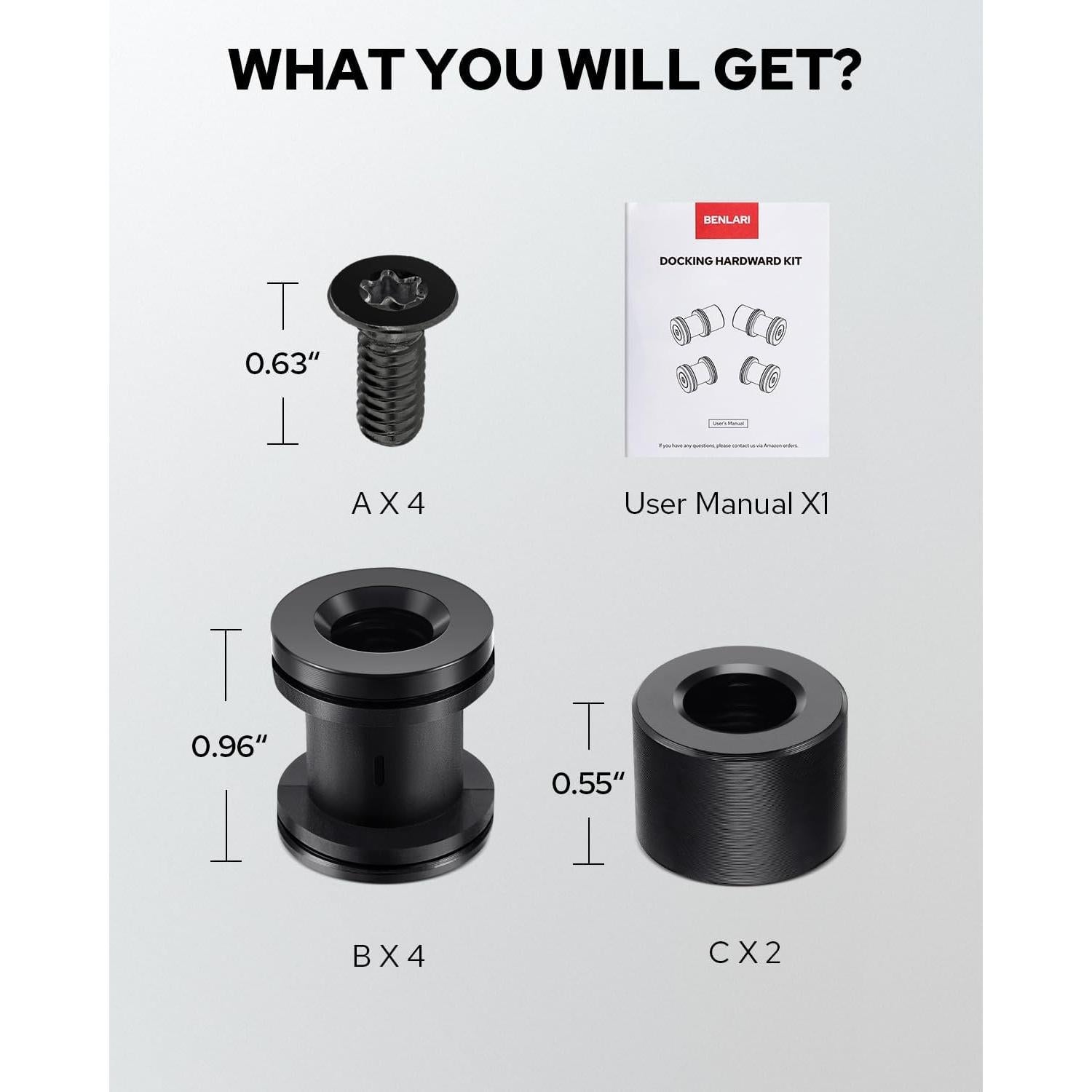 Kit de Hardware de Acoplamiento Benlari para Barra Sissy Negro