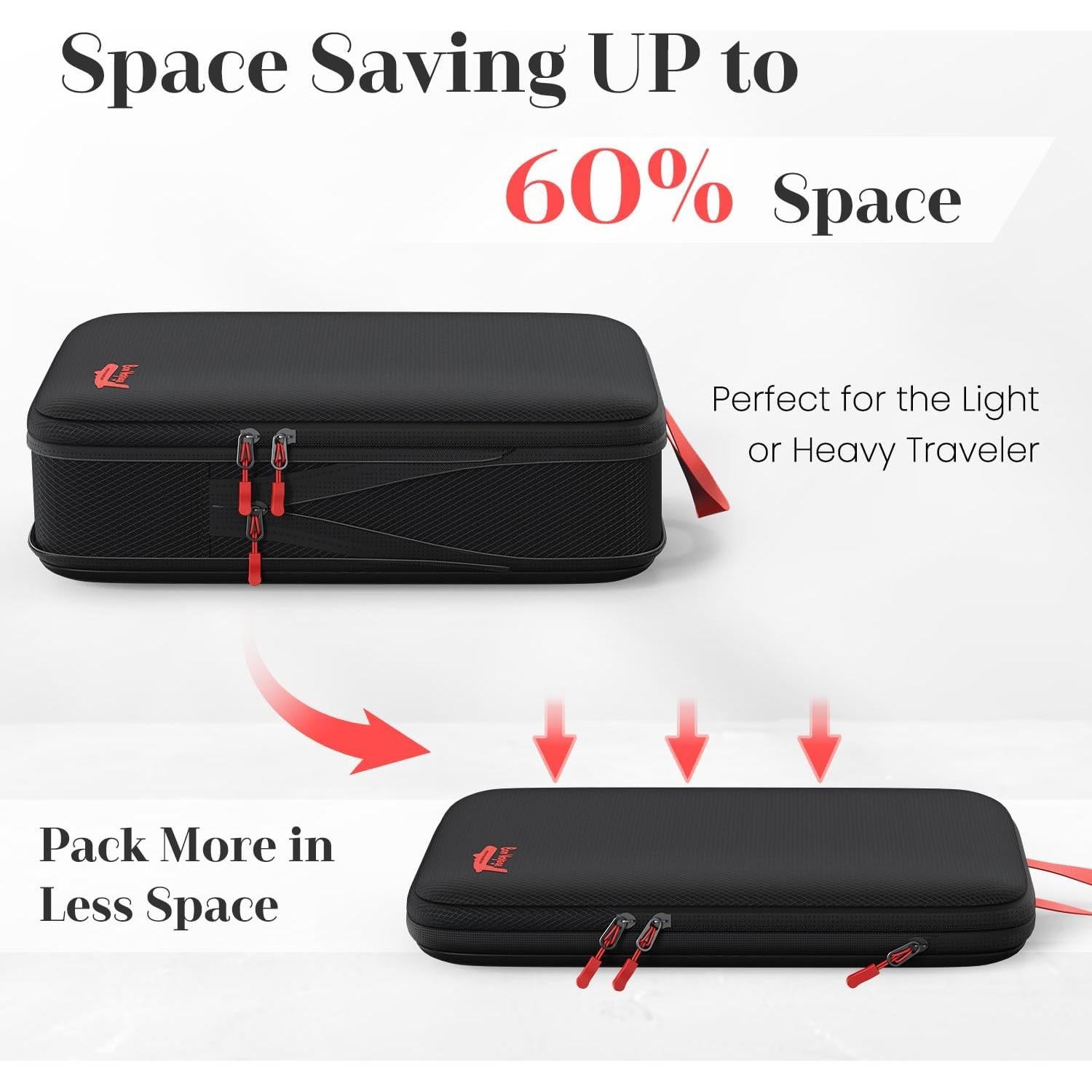 Conjunto de 11 Cubos de Compresión Percover Negro para Viaje